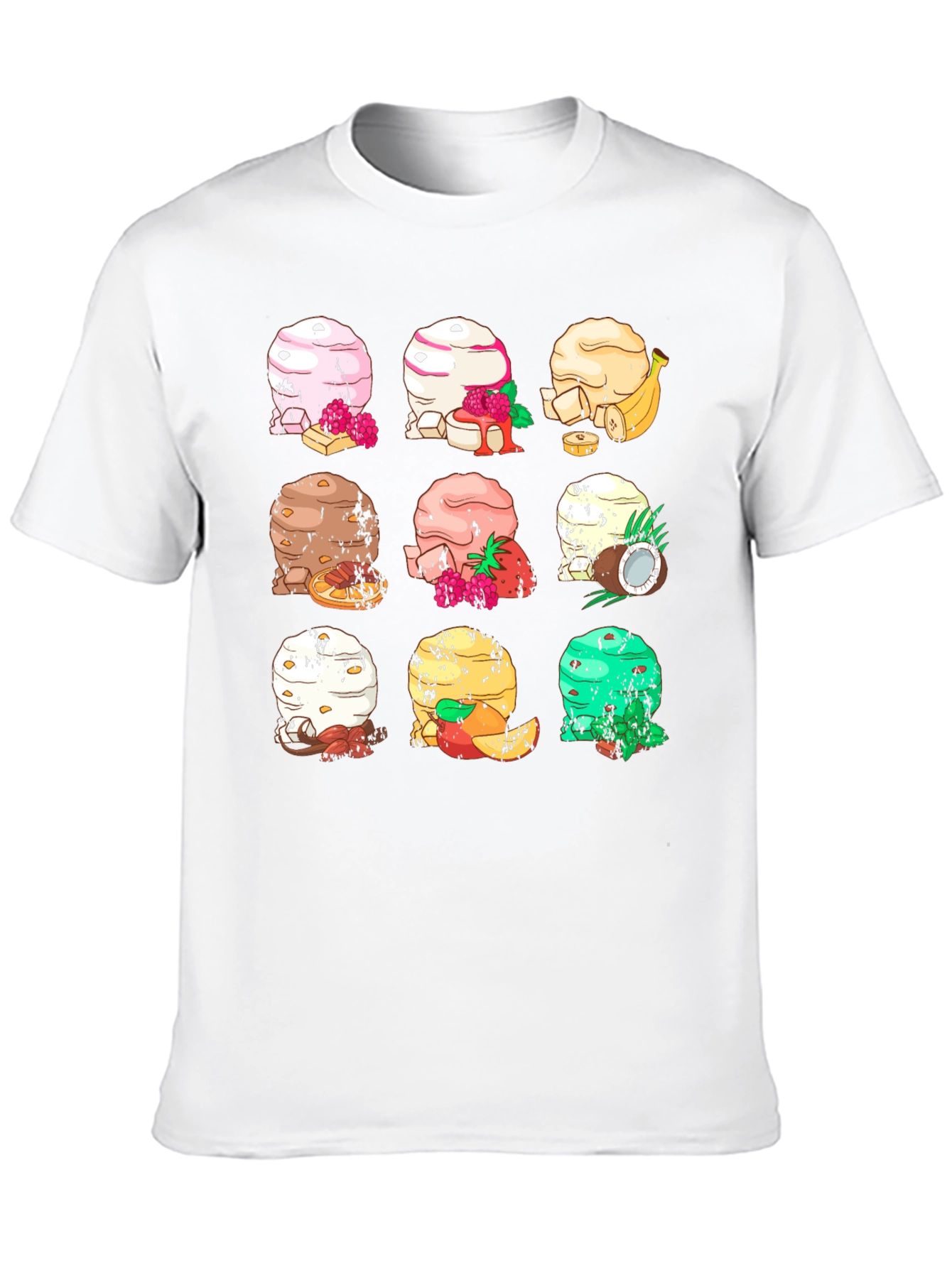 Ice Cream Flavors Graphic T-Shirt