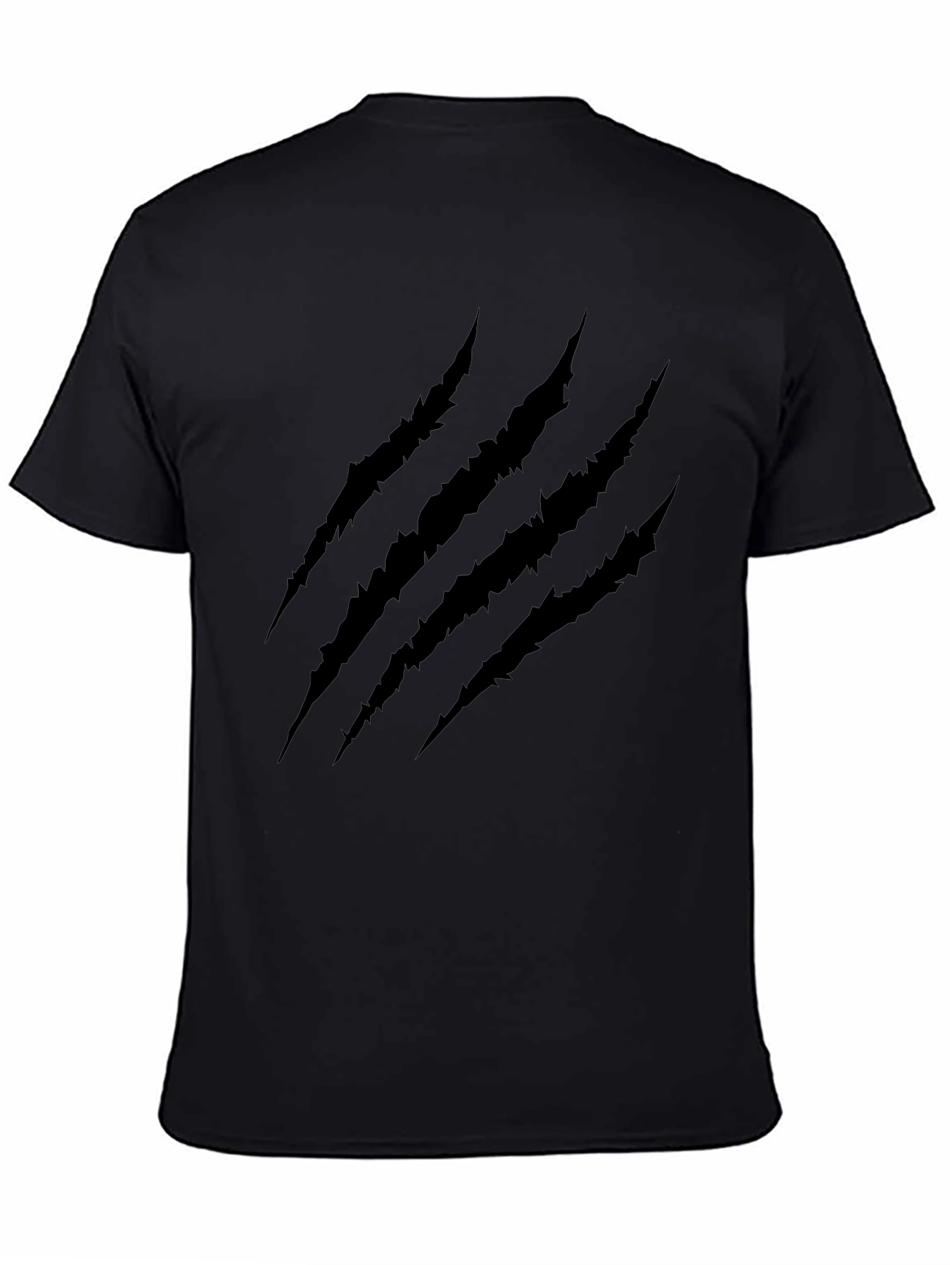 Claw Scratch Graphic Tee - Black Cotton Blend T-Shirt