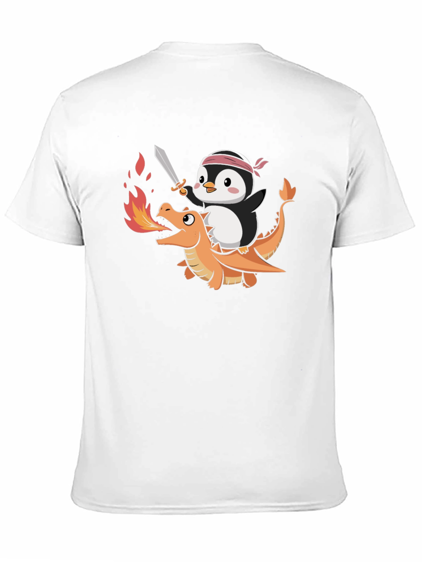 Penguin Riding Dragon Graphic Tee