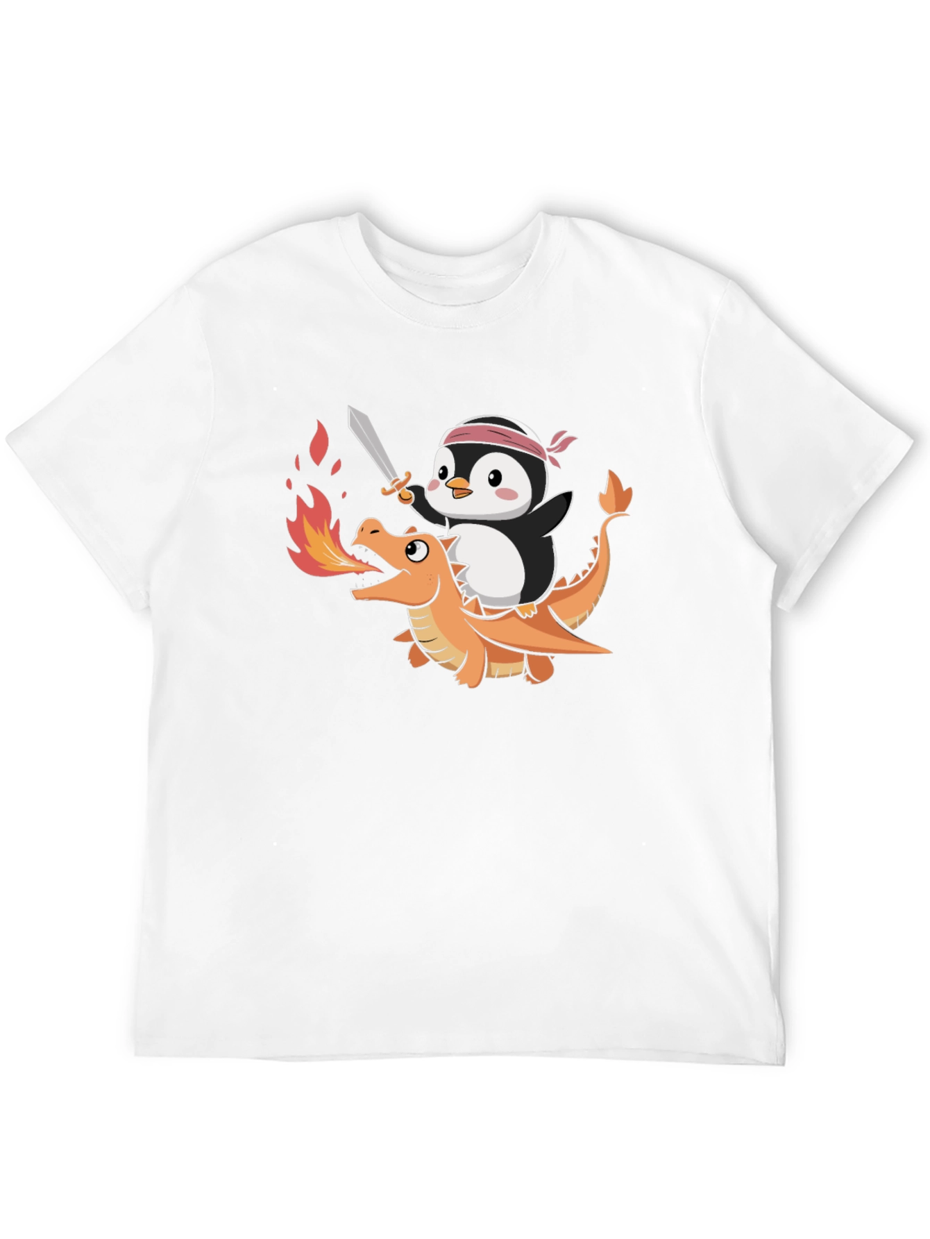 Penguin Riding Dragon Graphic Tee
