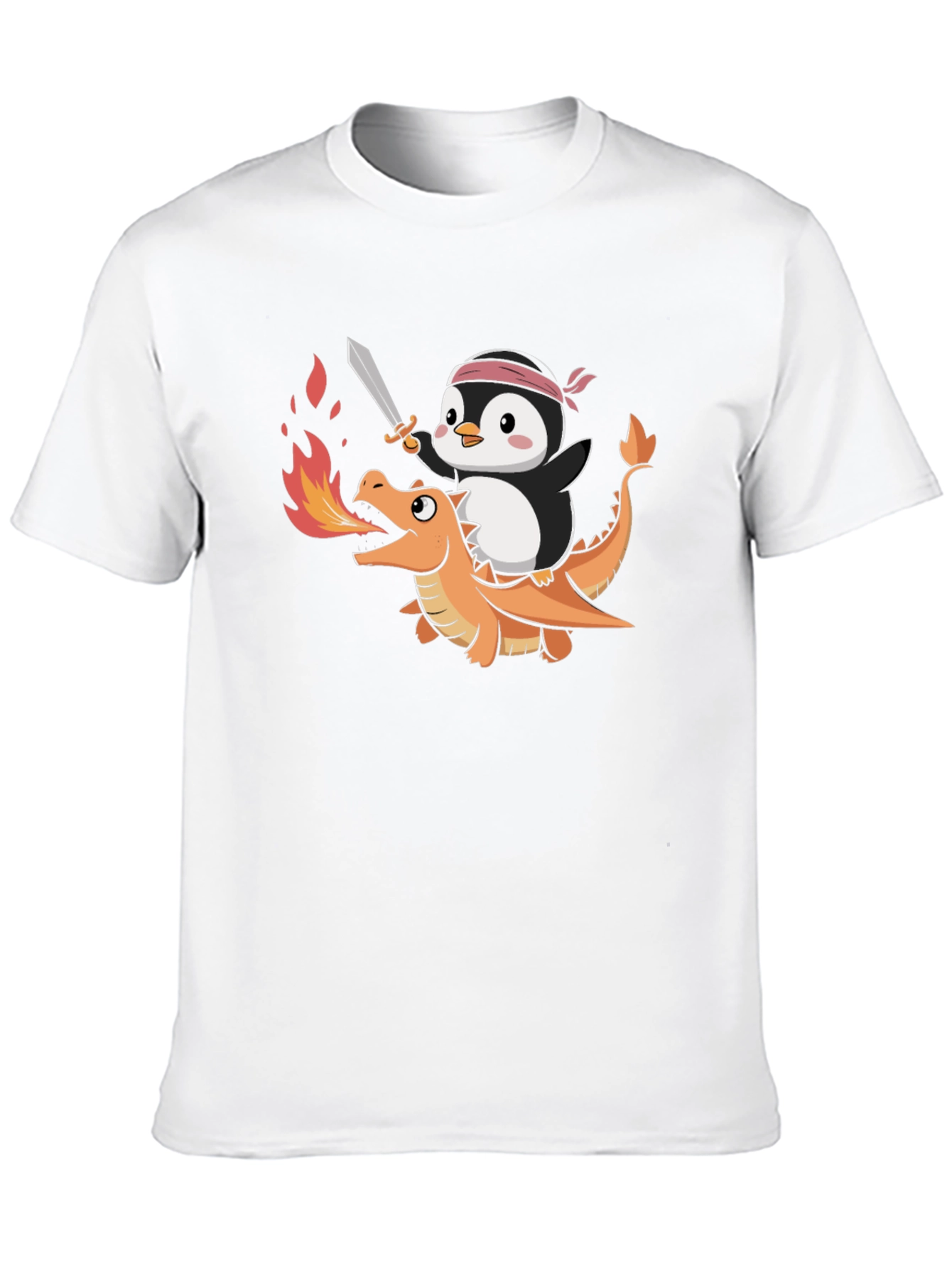 Penguin Riding Dragon Graphic Tee