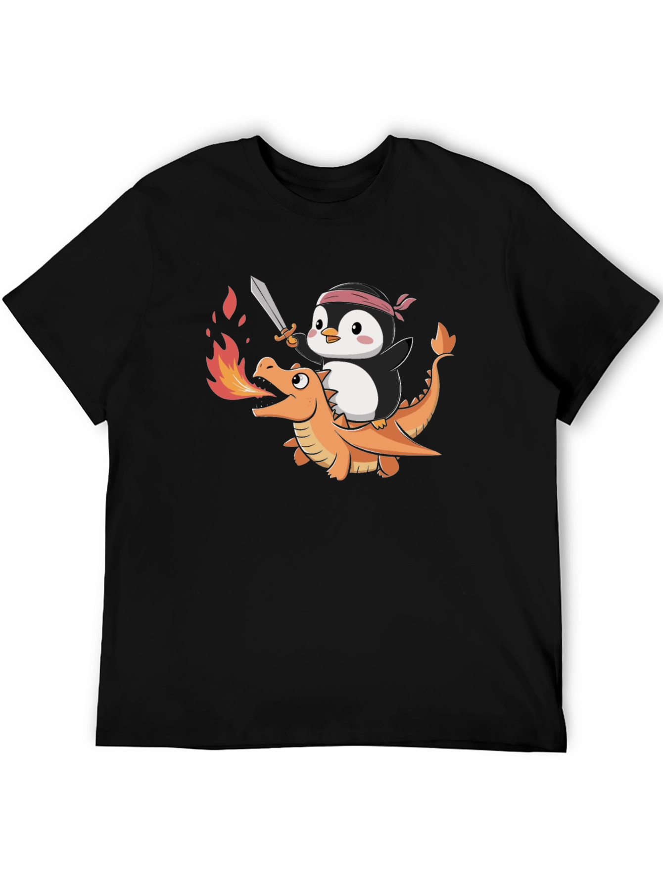 Penguin Riding Dragon Graphic Tee