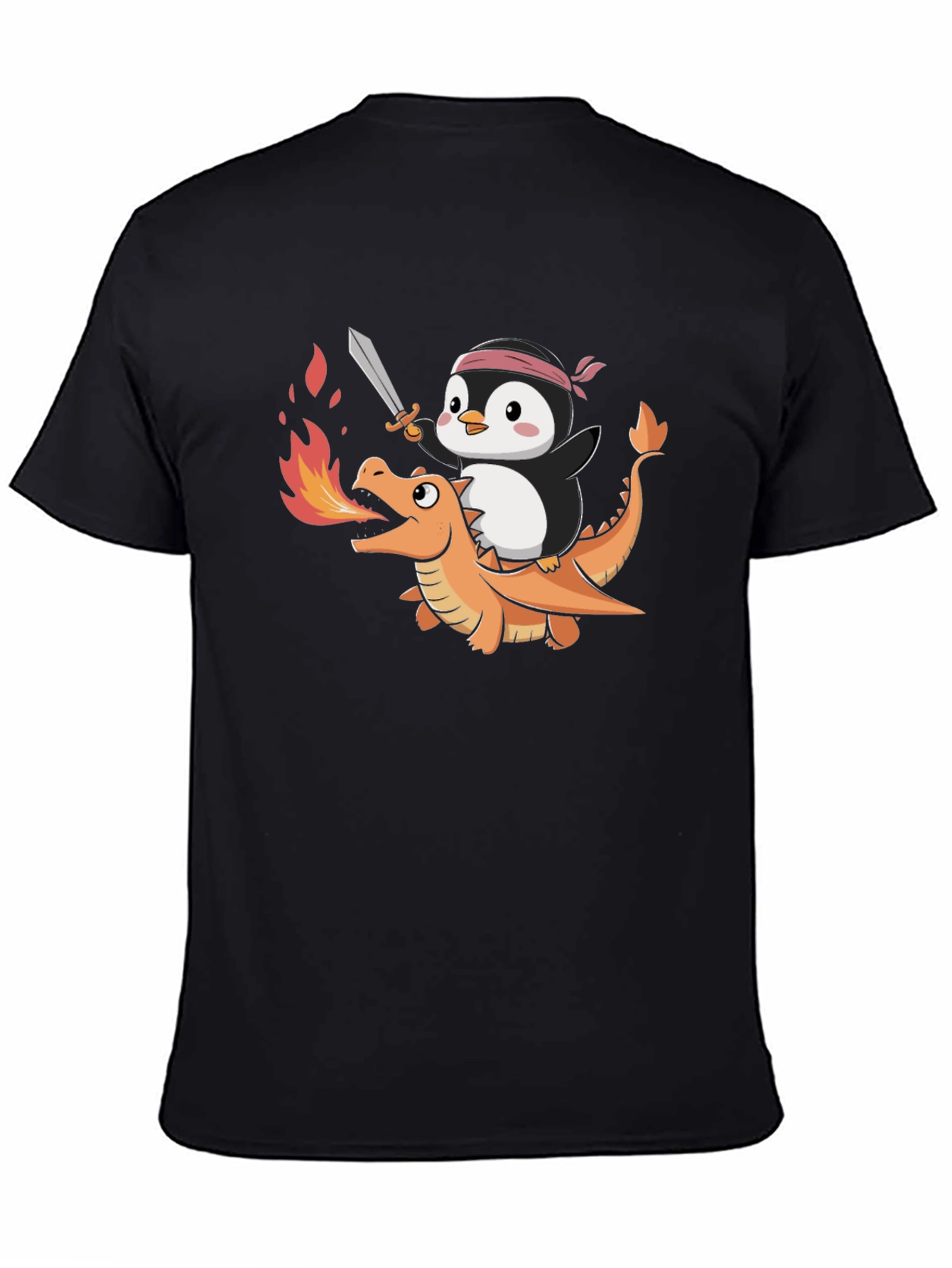 Penguin Riding Dragon Graphic Tee