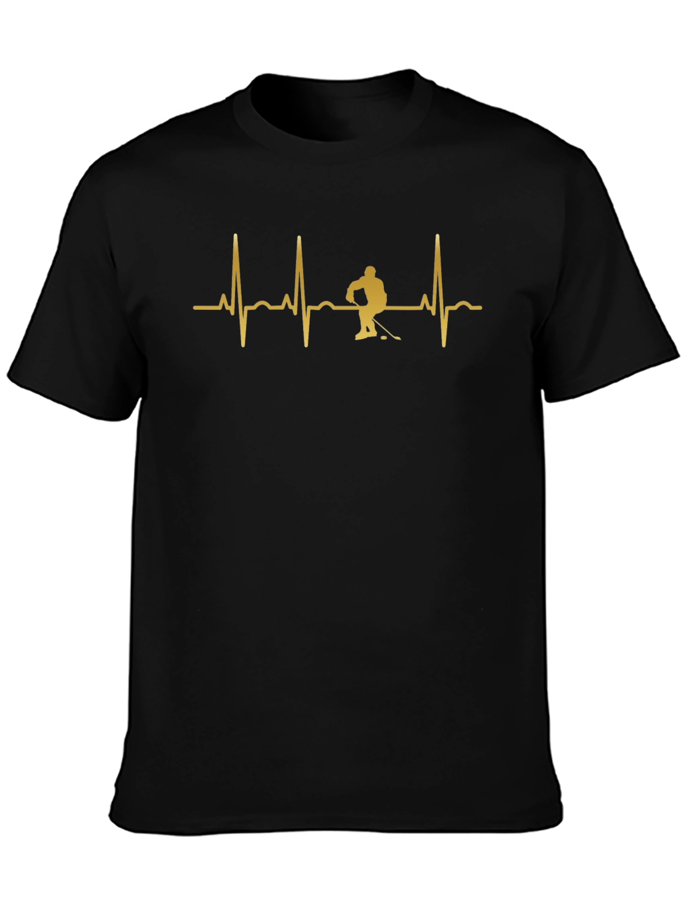 Hockey Heartbeat T-Shirt - Black
