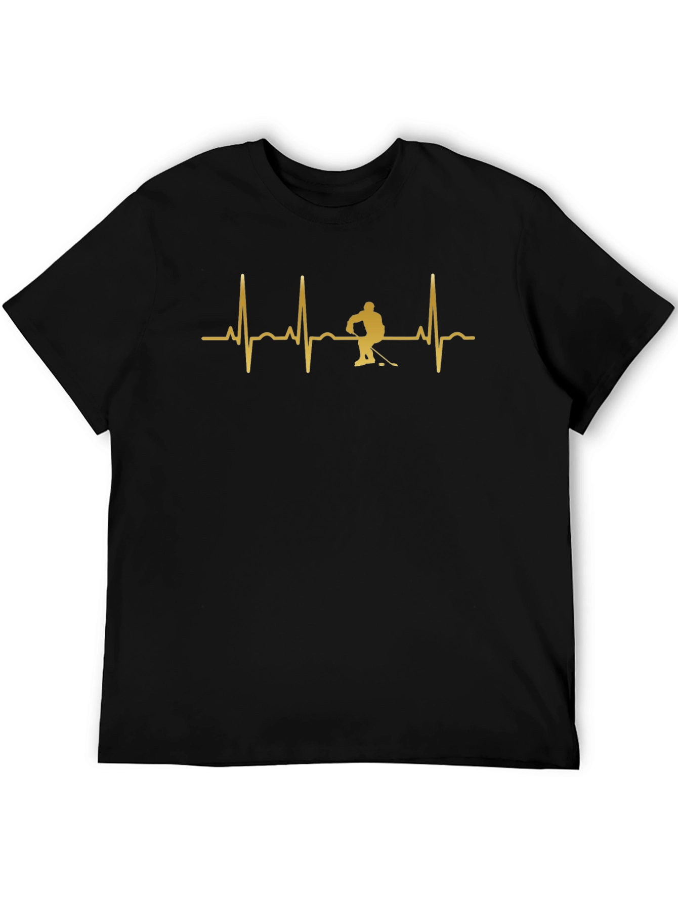 Hockey Heartbeat T-Shirt - Black