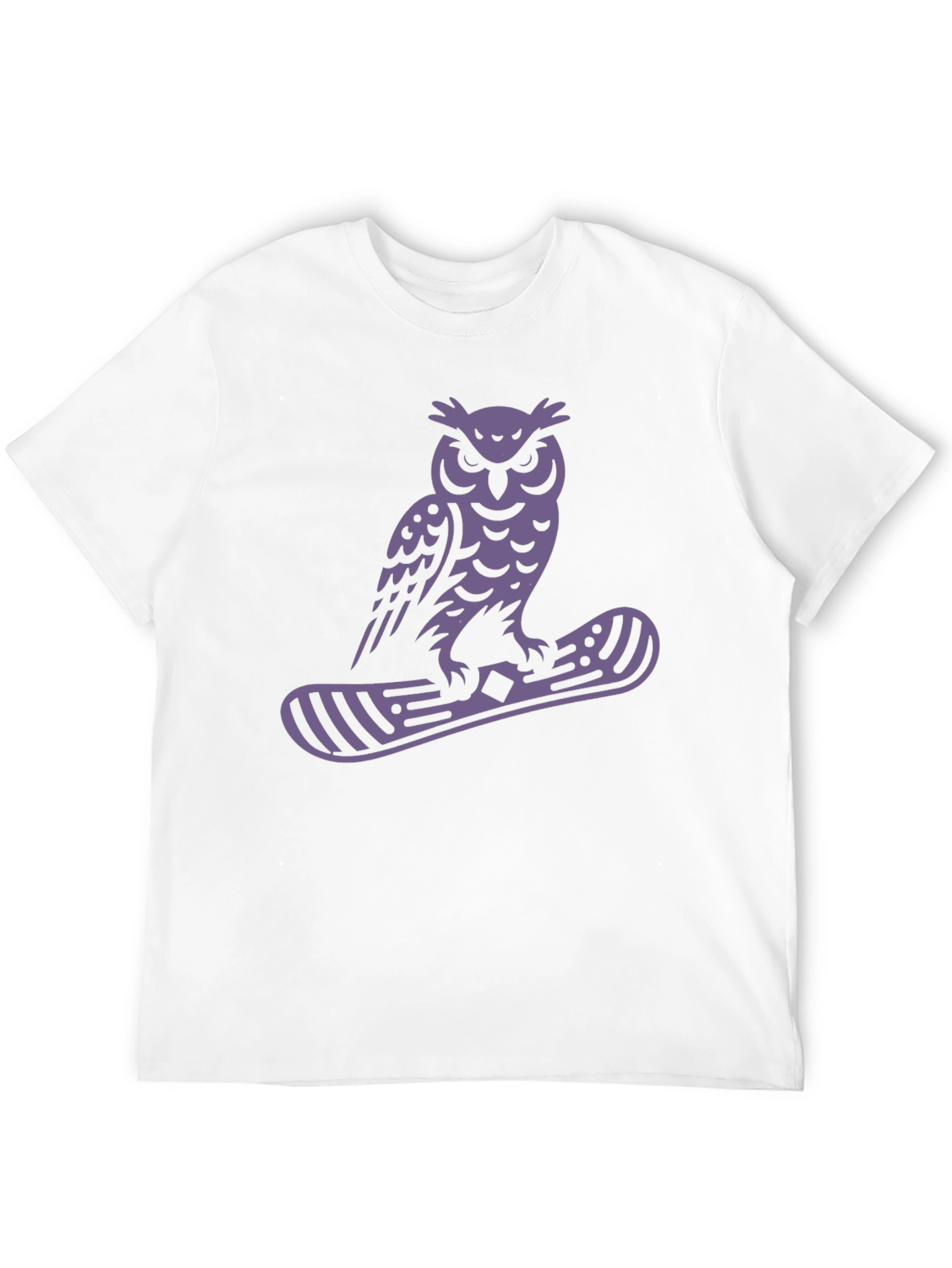 Owl Snowboard Graphic Tee - Black Cotton Blend