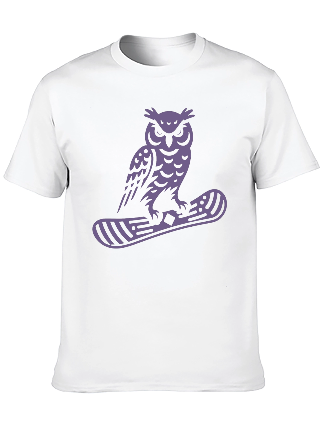 Owl Snowboard Graphic Tee - Black Cotton Blend