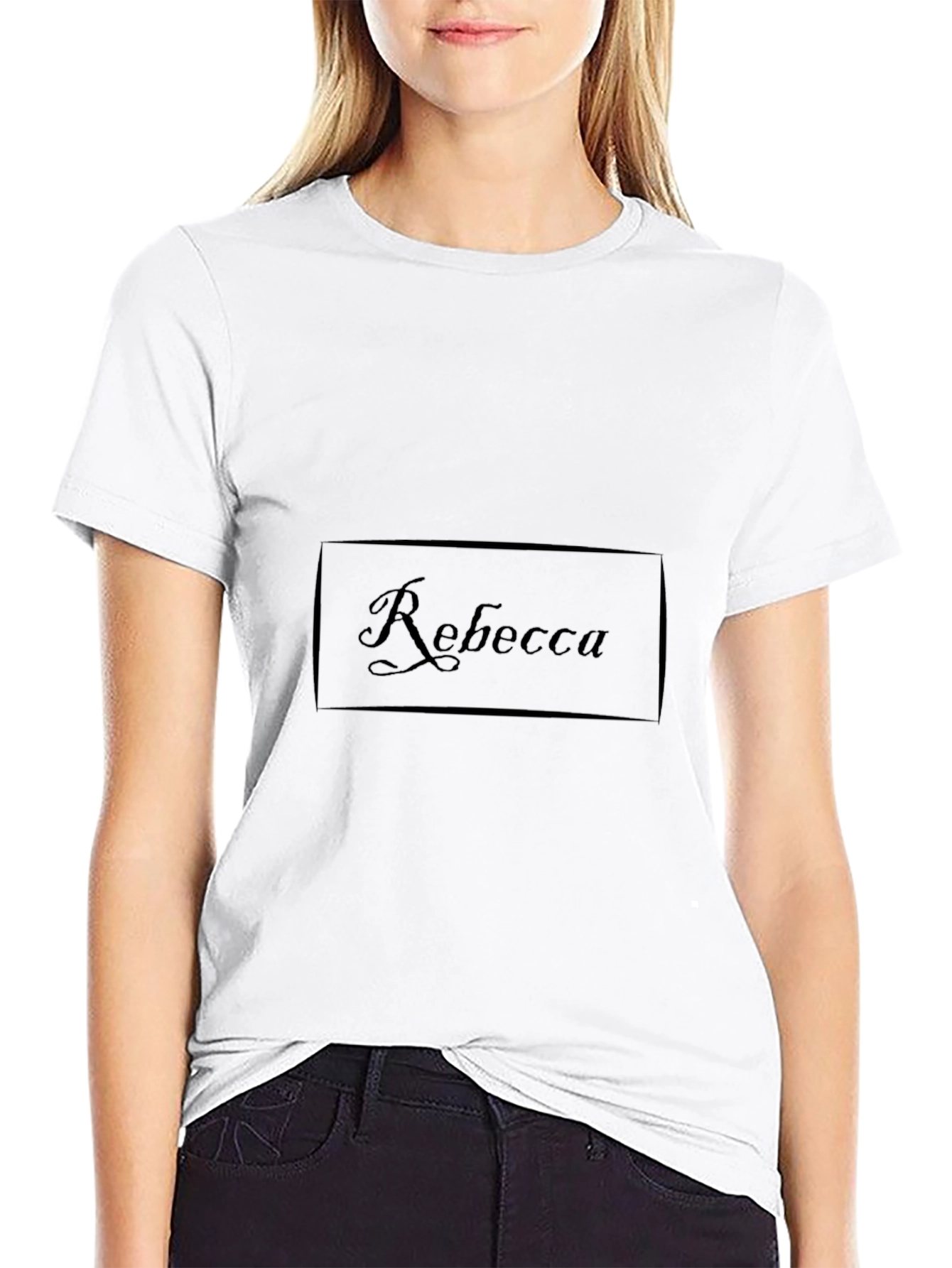 Personalized Rebecca Tee - Classic Black Soft Cotton