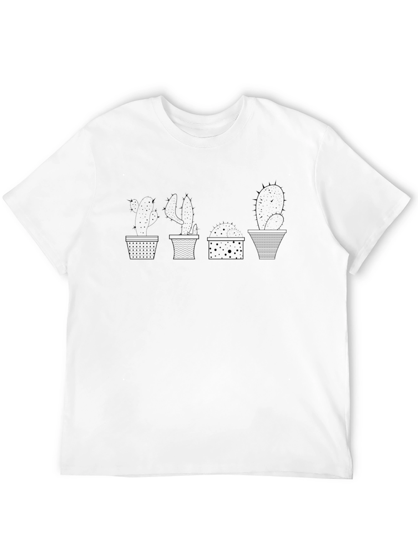 Cactus Potted Plant Graphic Tee - Black