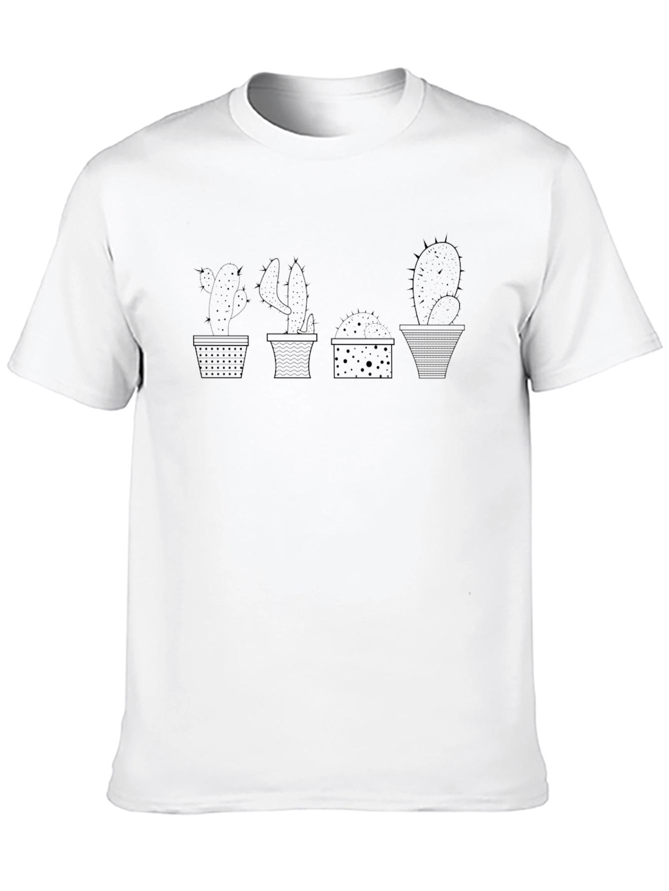 Cactus Potted Plant Graphic Tee - Black