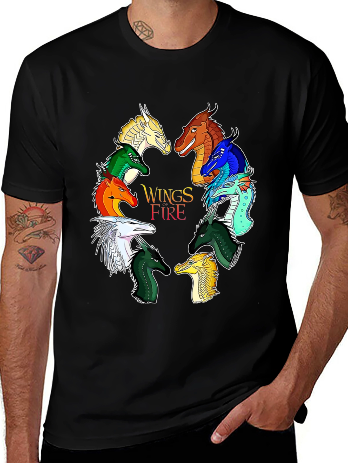 Wings of Fire Graphic Print Black T-Shirt