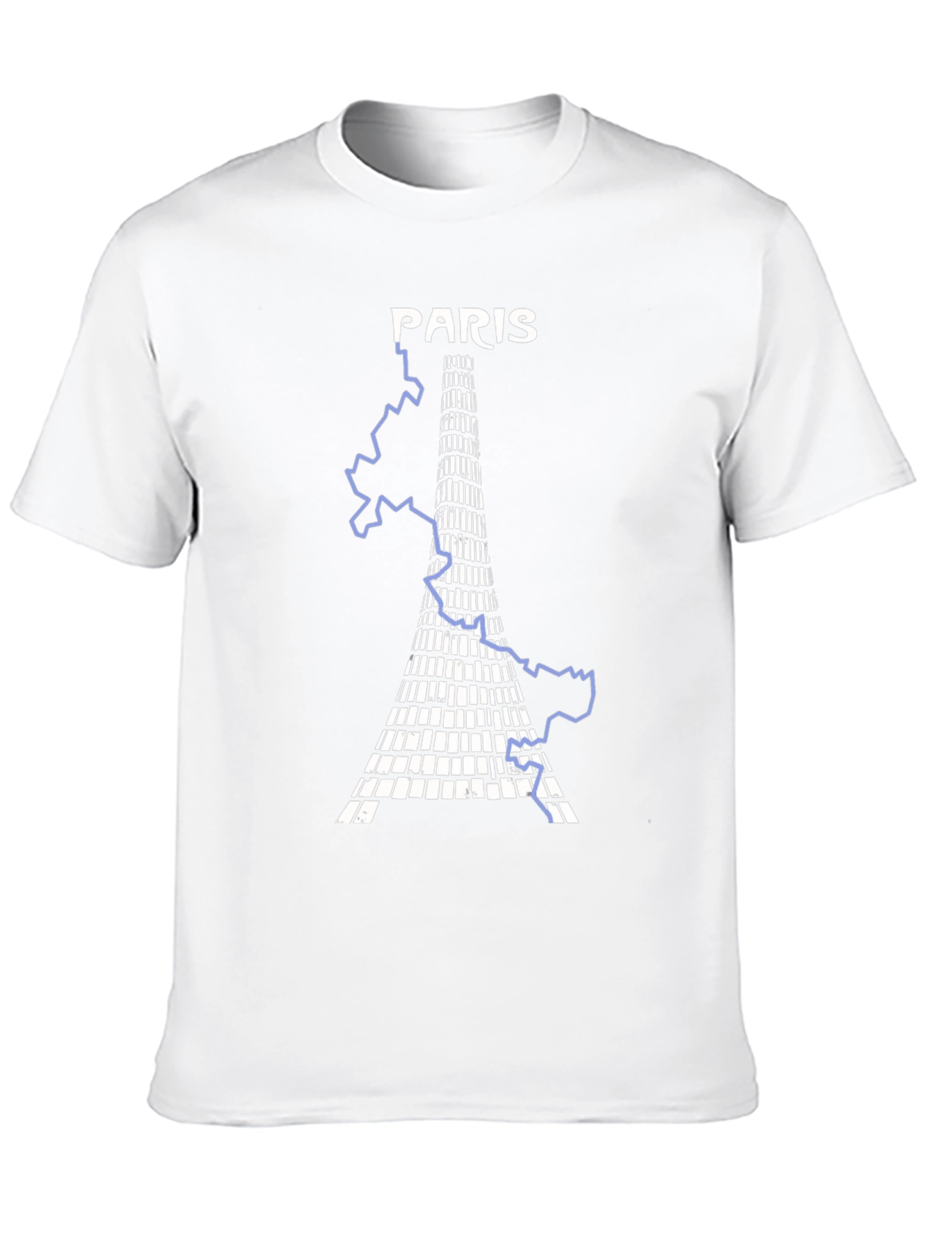 Paris Eiffel Tower Graphic Tee - Black Cotton Blend
