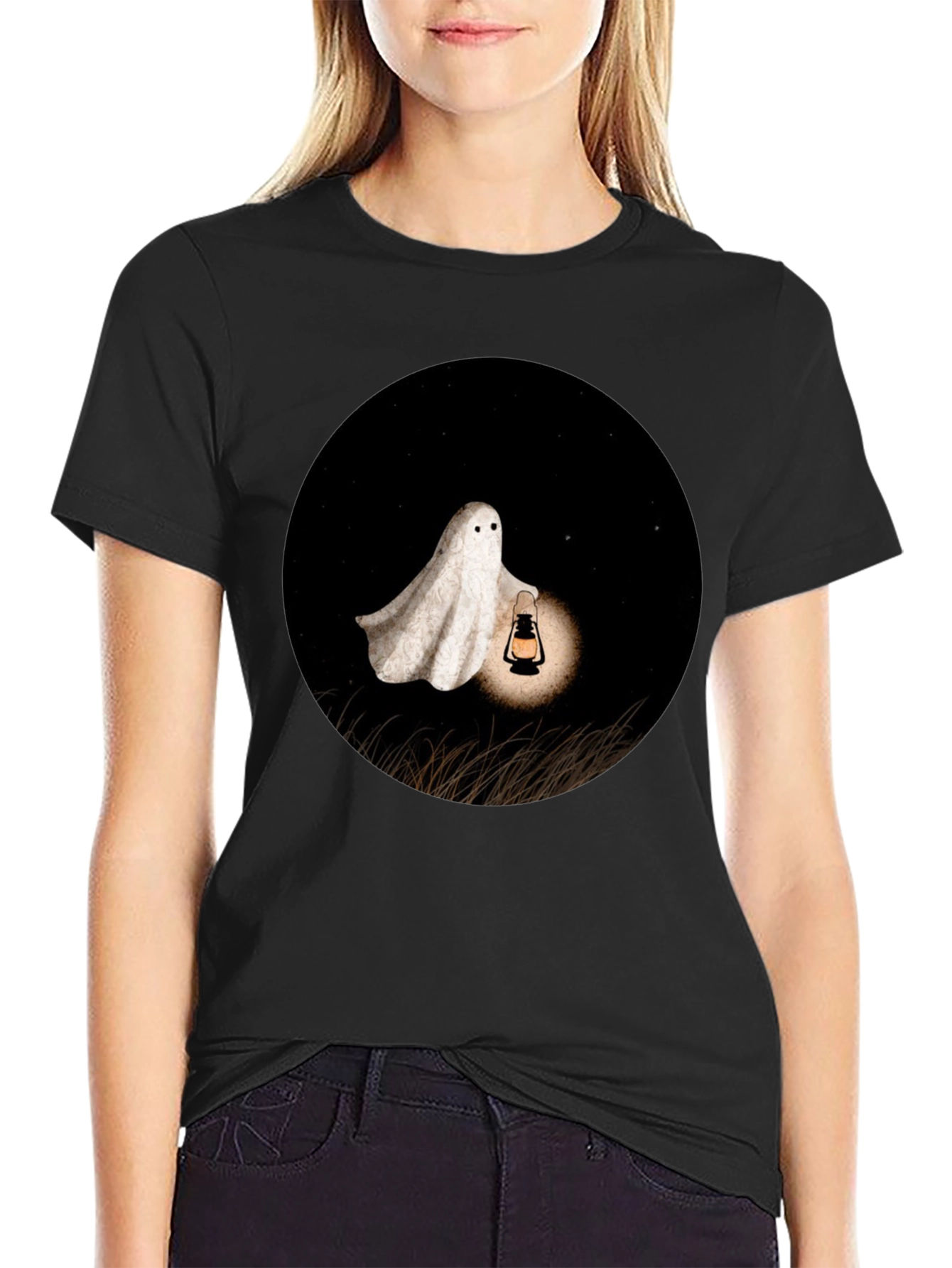 Ghost Lantern T-Shirt - Spooky Season Apparel