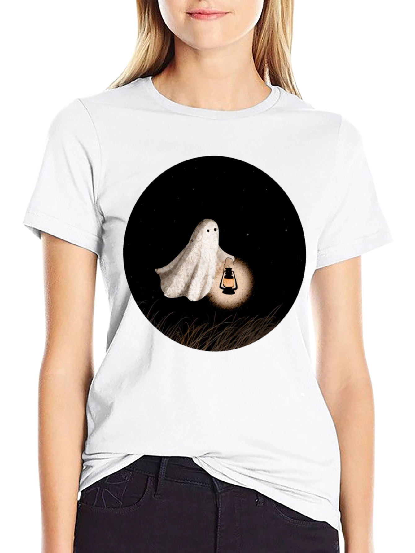 Ghost Lantern T-Shirt - Spooky Season Apparel