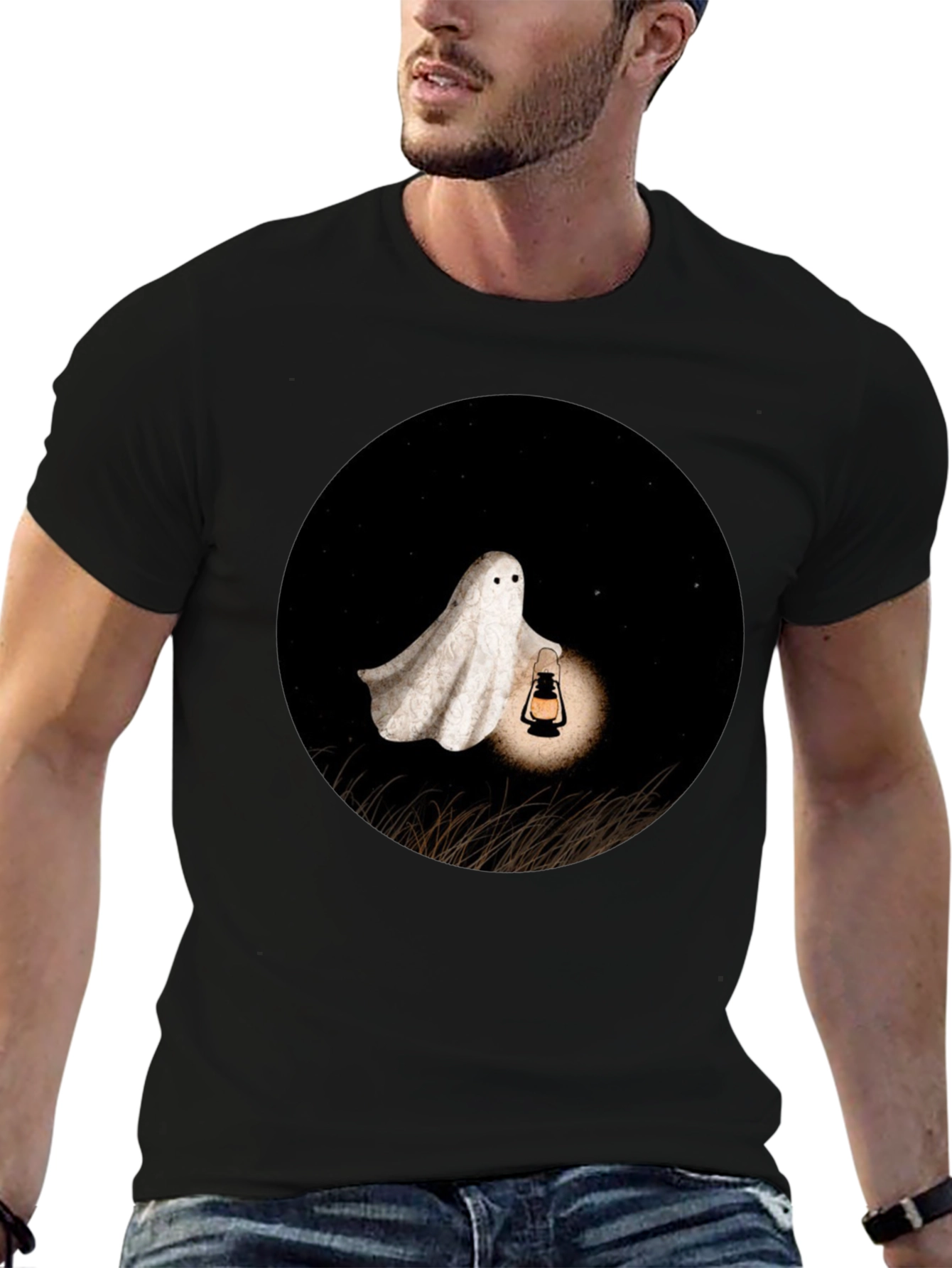 Ghost Lantern T-Shirt - Spooky Season Apparel