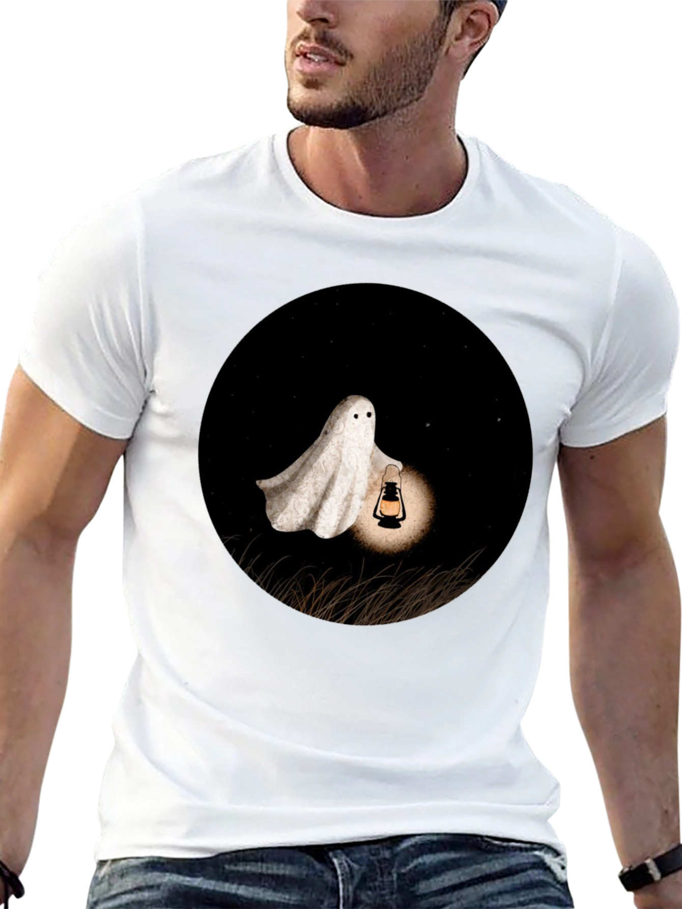 Ghost Lantern T-Shirt - Spooky Season Apparel
