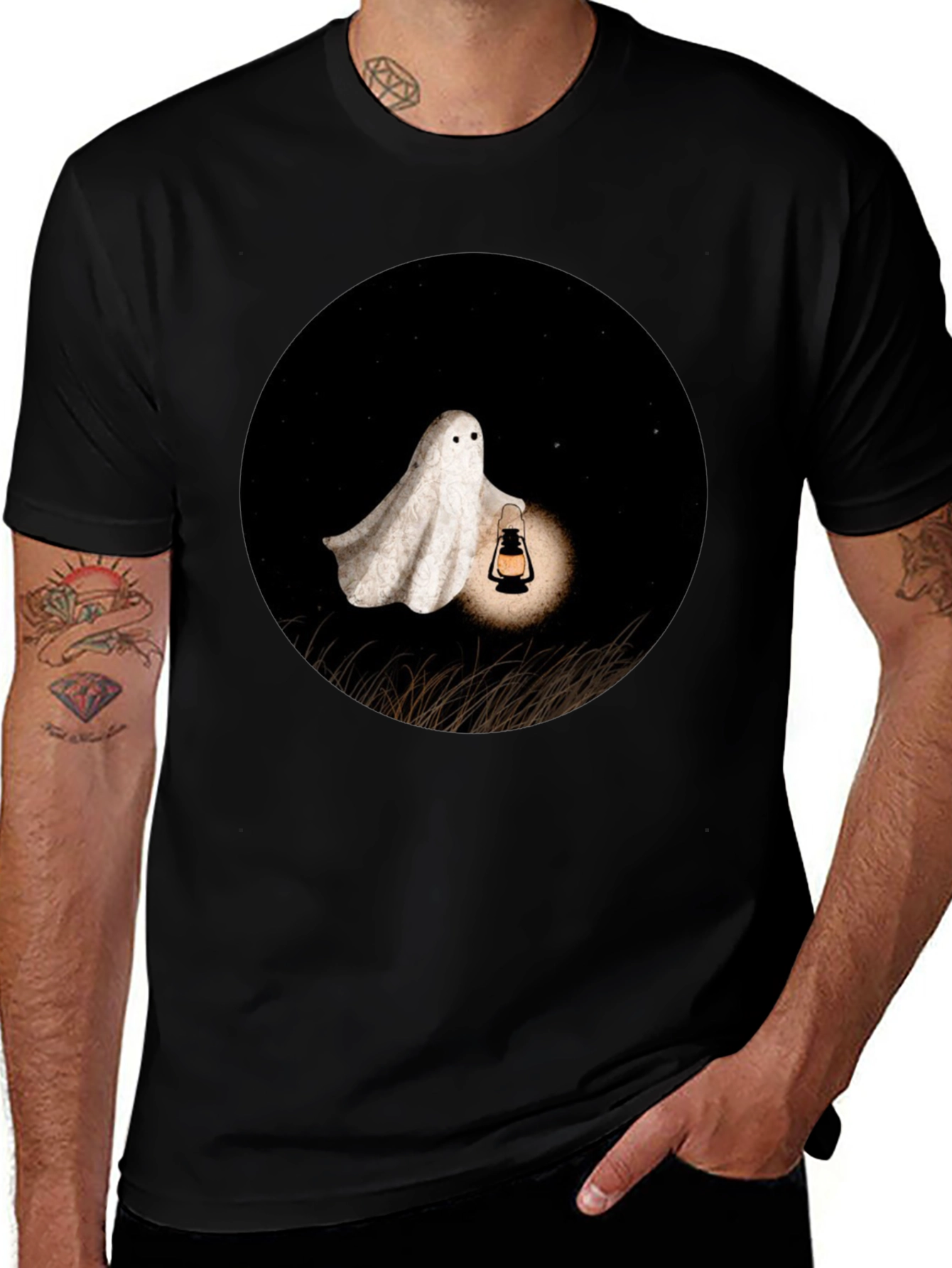 Ghost Lantern T-Shirt - Spooky Season Apparel