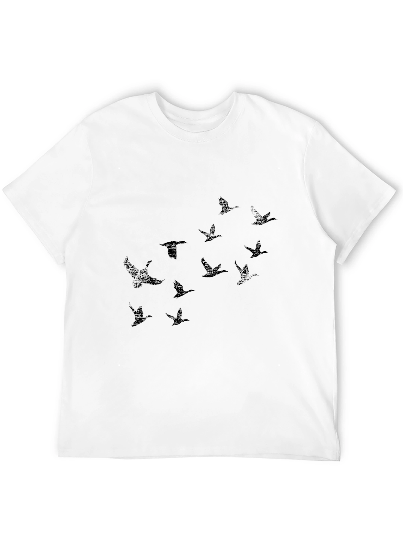 Flock Print Crew Neck T-Shirt