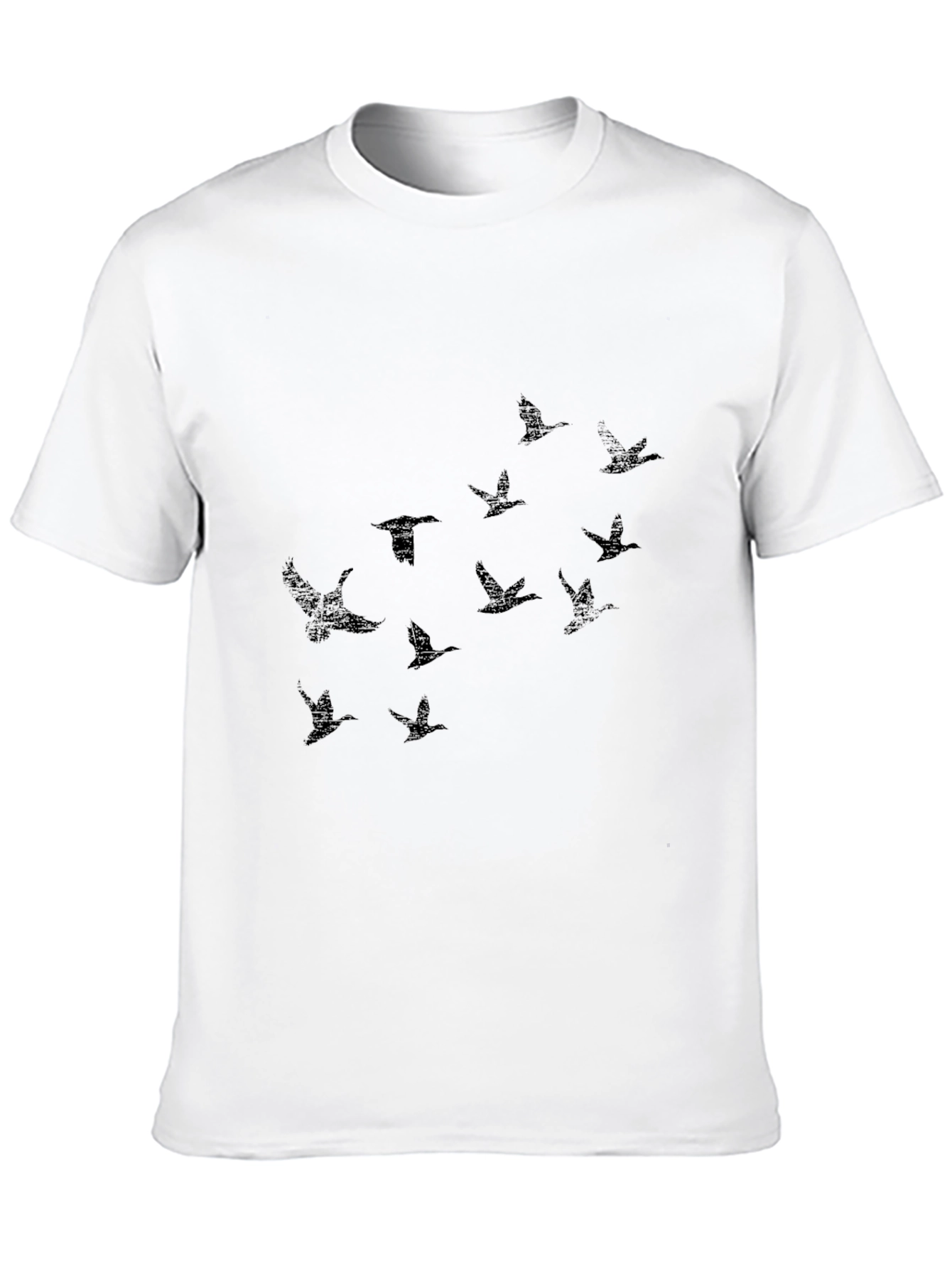 Flock Print Crew Neck T-Shirt