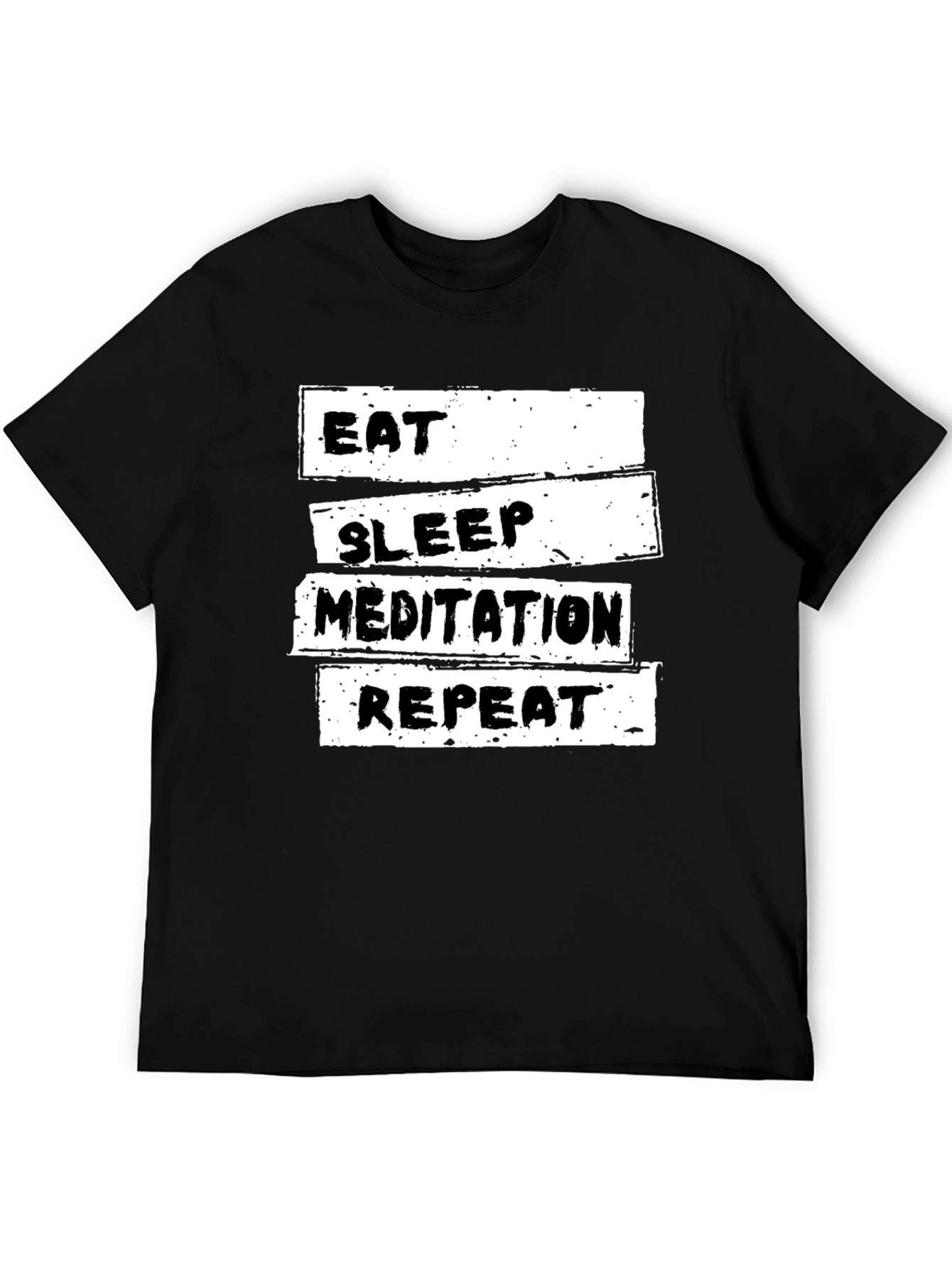 Eat Sleep Meditation Repeat Black T-Shirt
