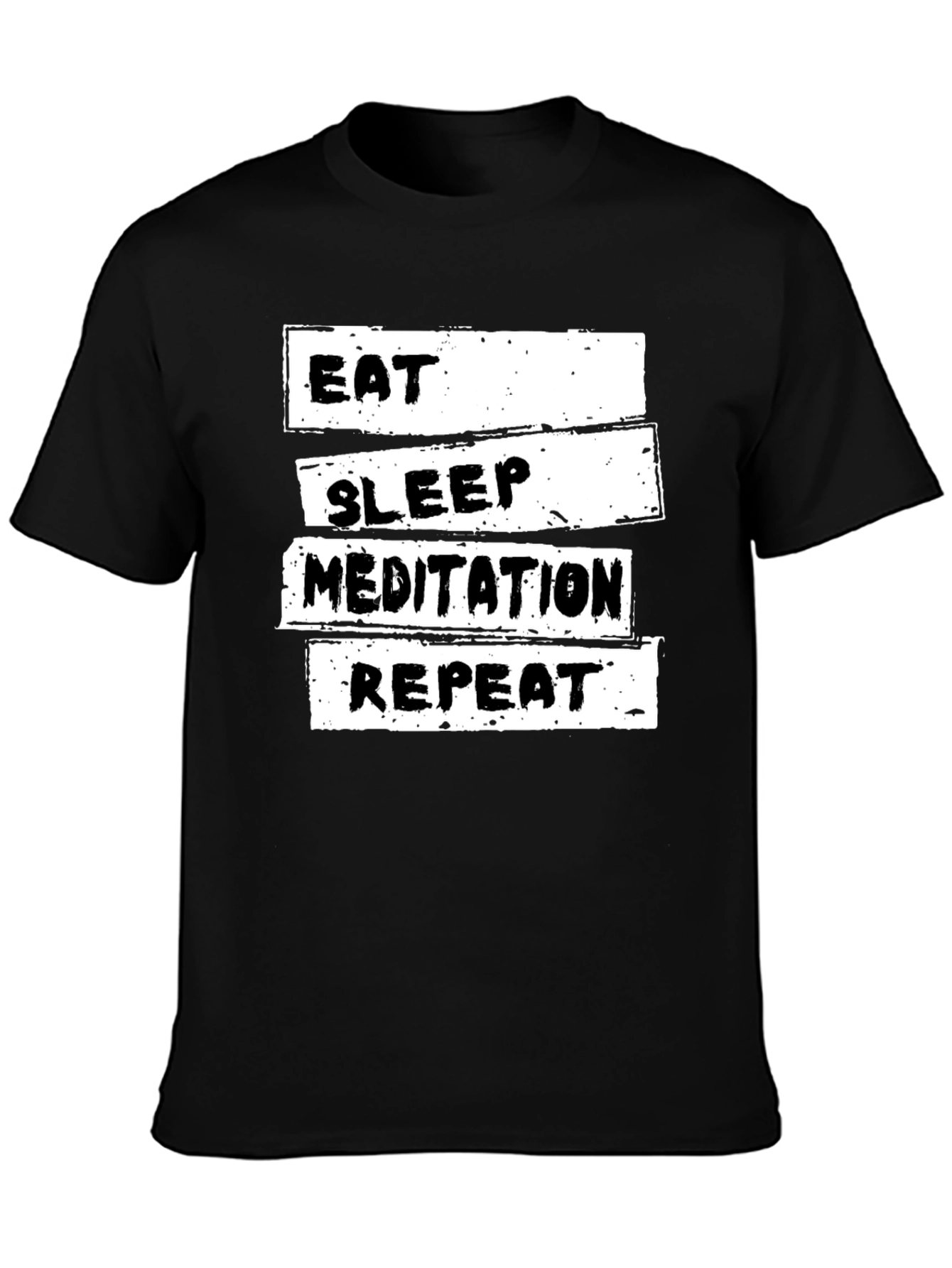 Eat Sleep Meditation Repeat Black T-Shirt