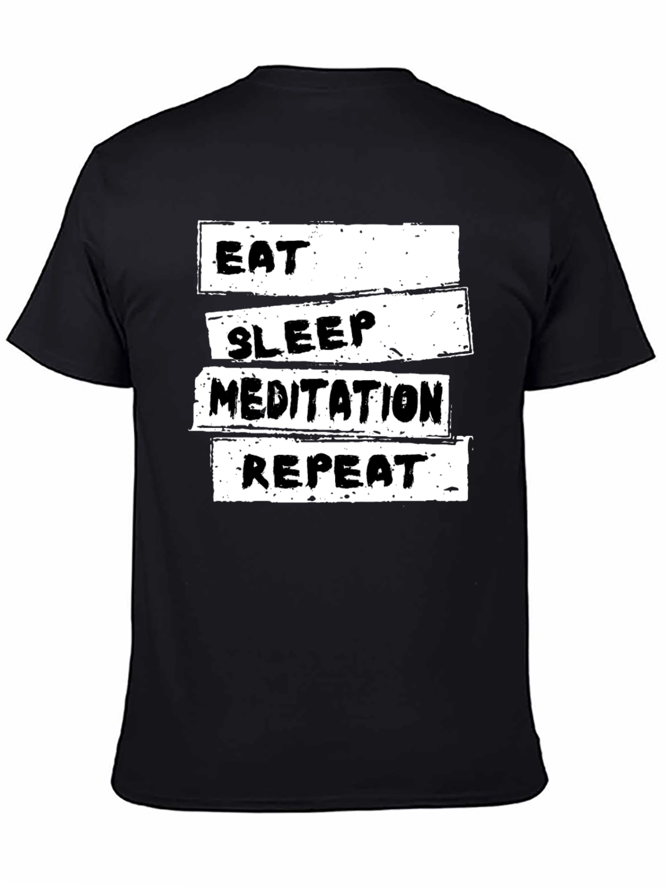 Eat Sleep Meditation Repeat Black T-Shirt