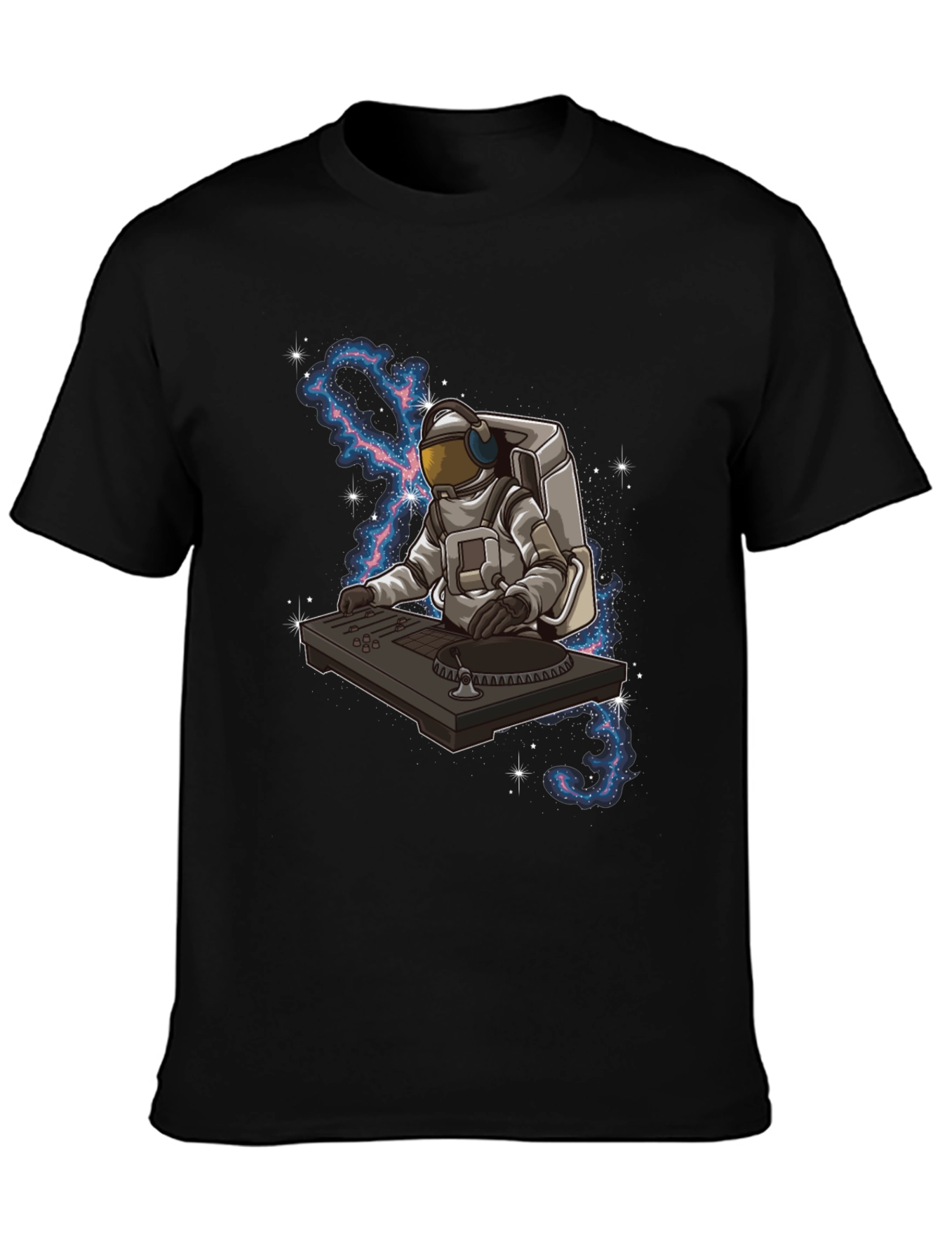 DJ Astronaut Graphic Tee - Black Cotton Blend
