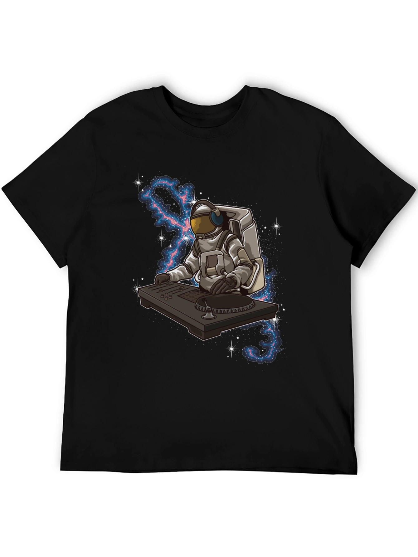 DJ Astronaut Graphic Tee - Black Cotton Blend