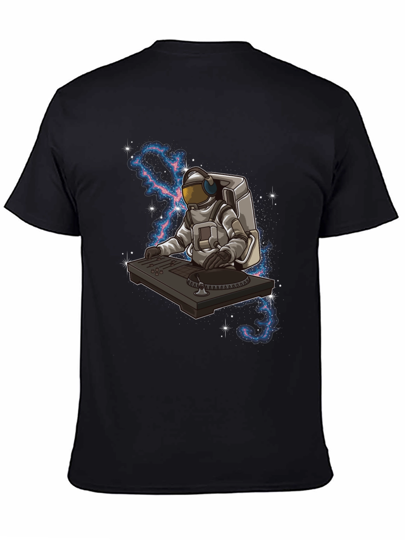 DJ Astronaut Graphic Tee - Black Cotton Blend