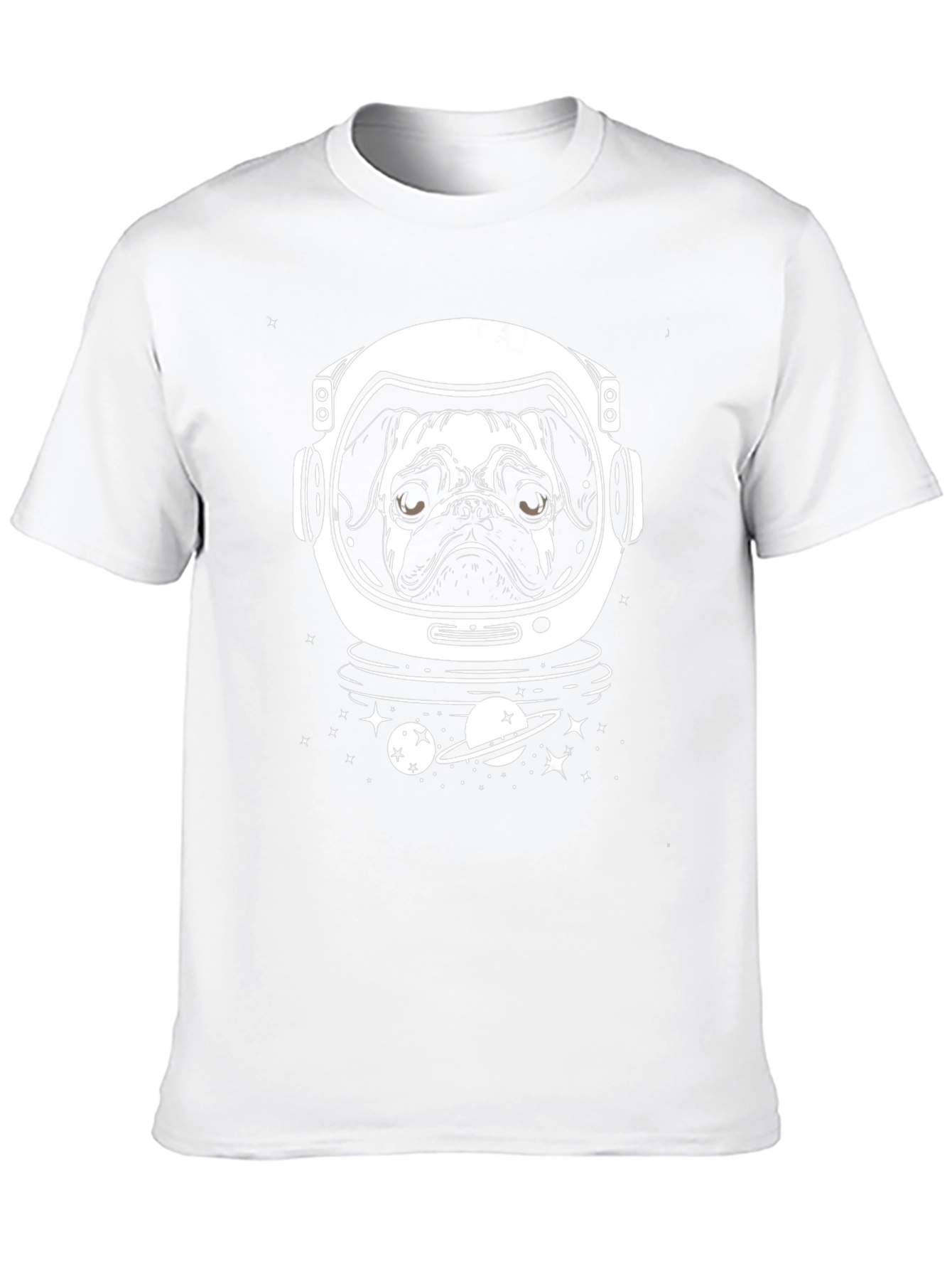 Pug Astronaut Black T-Shirt