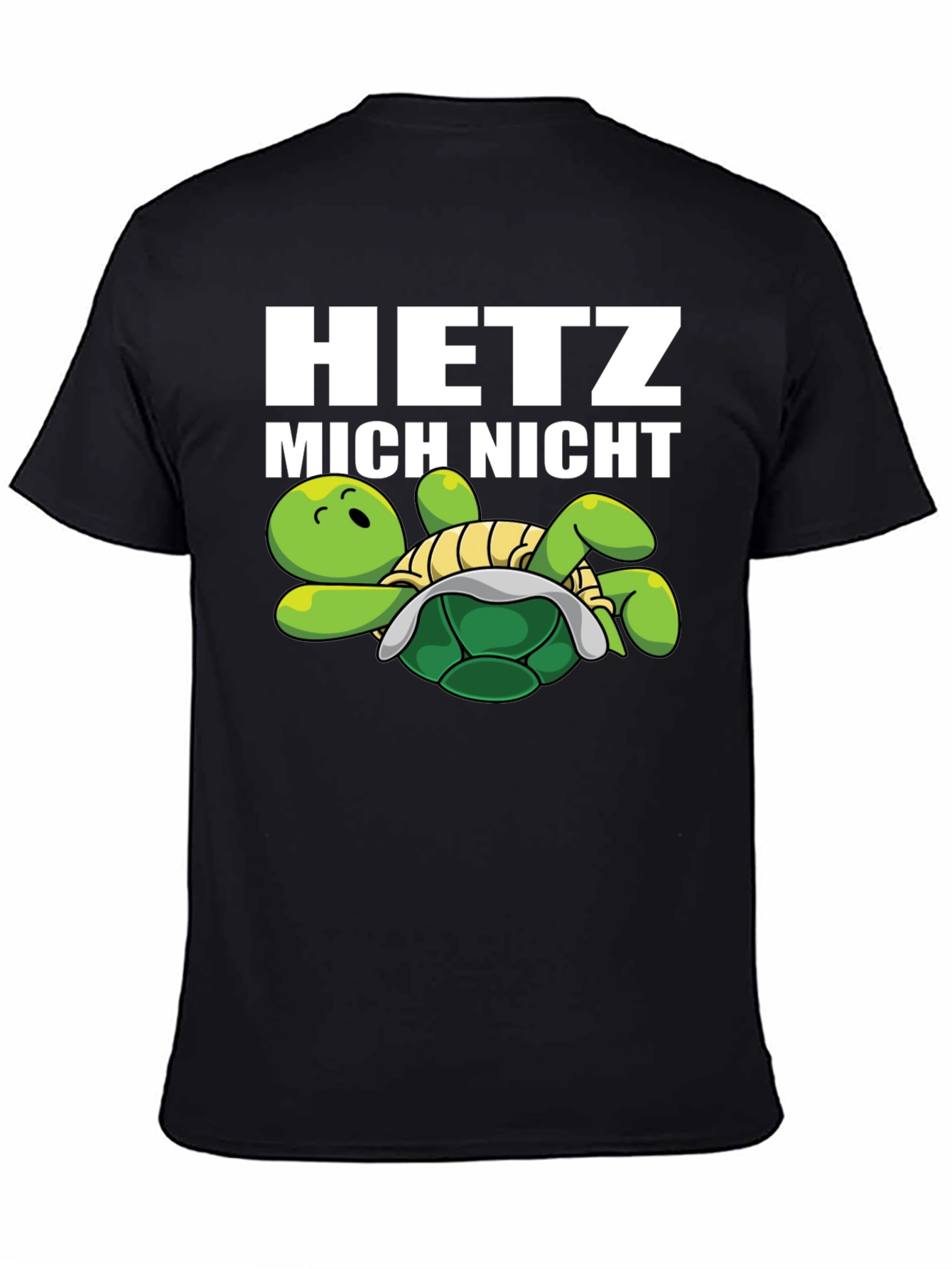 Hetz Mich Nicht Turtle Graphic Tee - Black