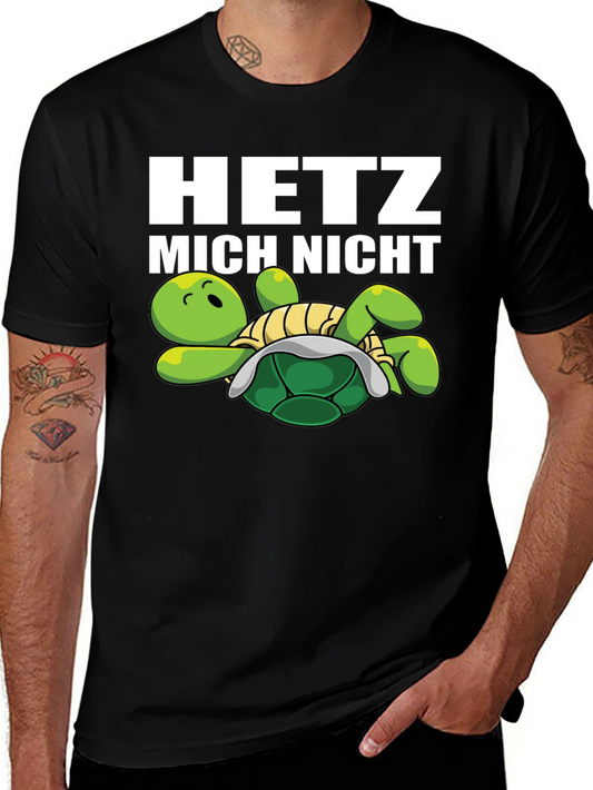 Hetz Mich Nicht Turtle Graphic Tee - Black