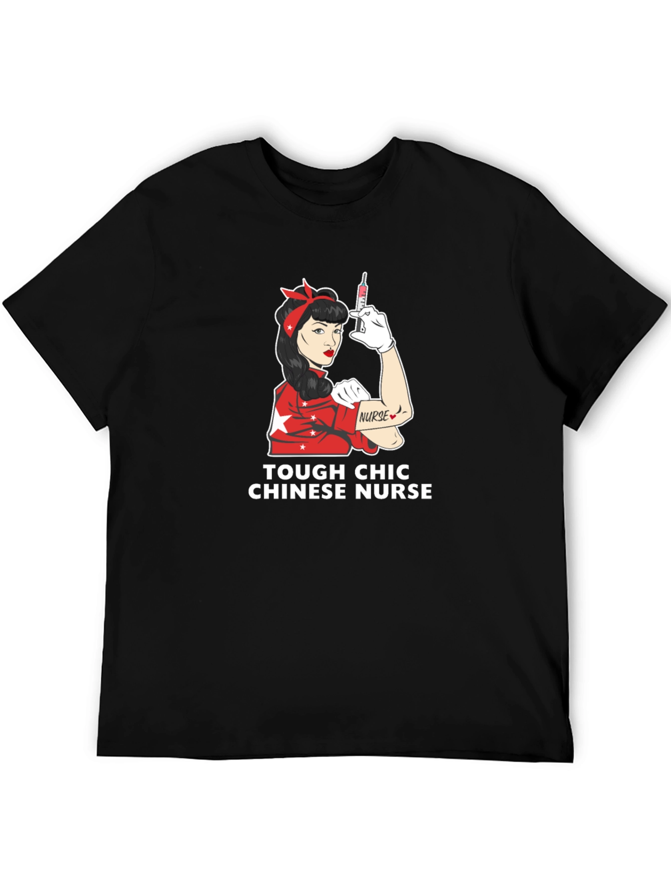 Tough Chic Chinese Nurse Graphic Tee