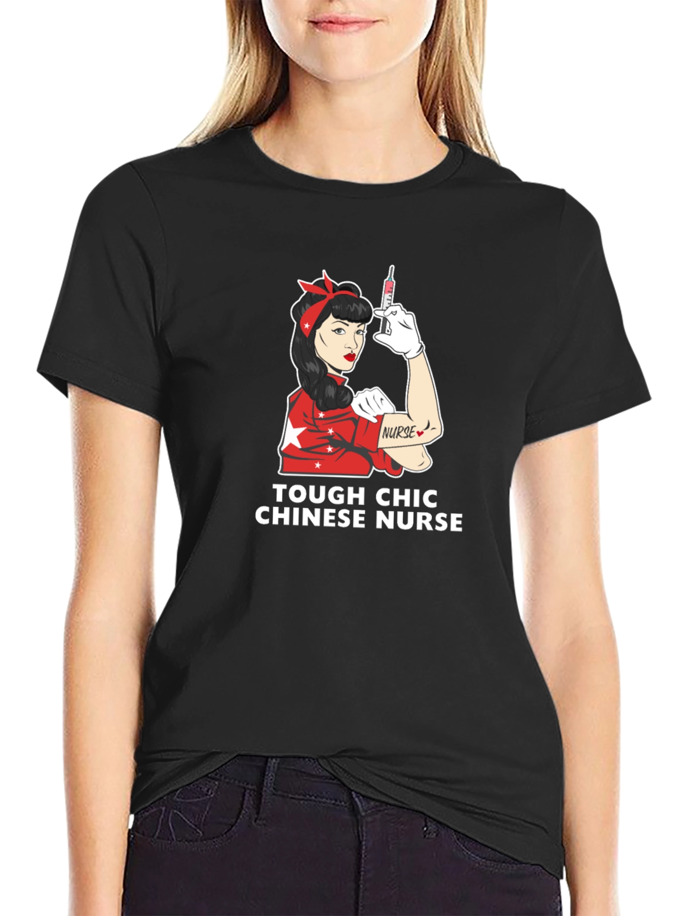 Tough Chic Chinese Nurse Graphic Tee