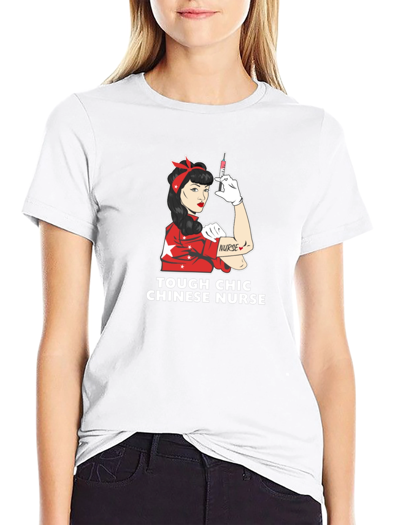 Tough Chic Chinese Nurse Graphic Tee