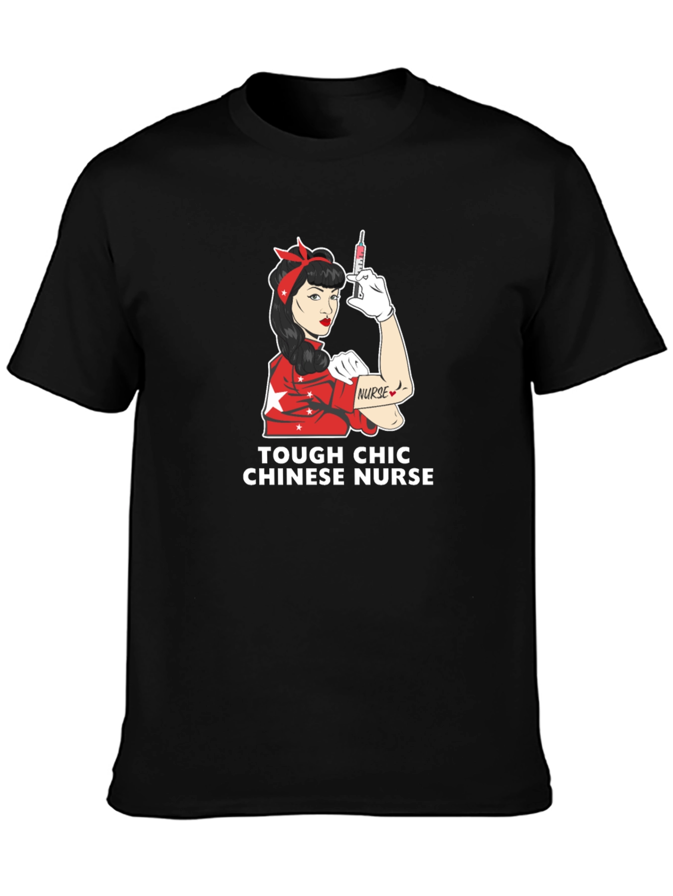 Tough Chic Chinese Nurse Graphic Tee