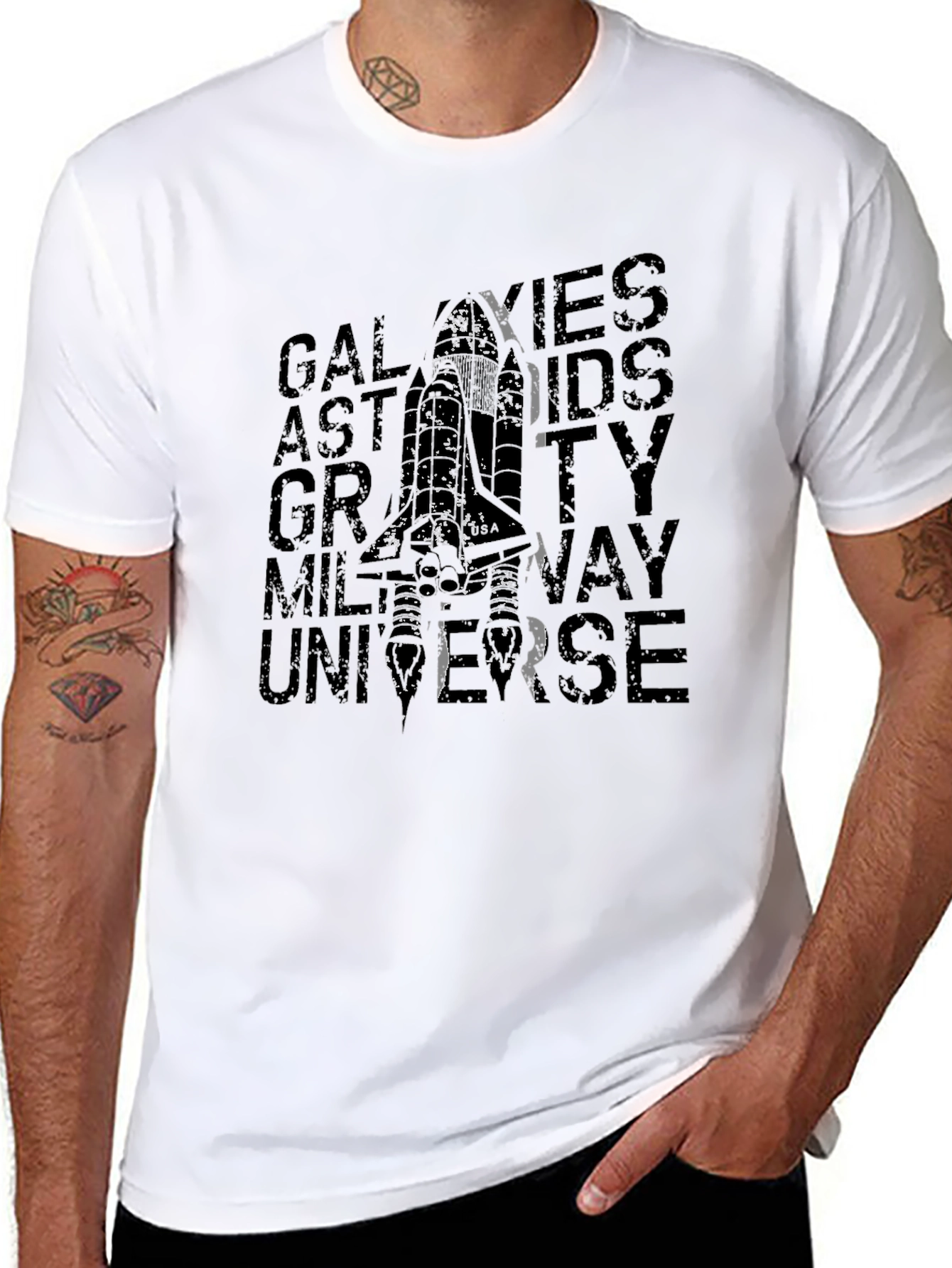 Space T-Shirt - Galaxies Astronauts Gravity Design