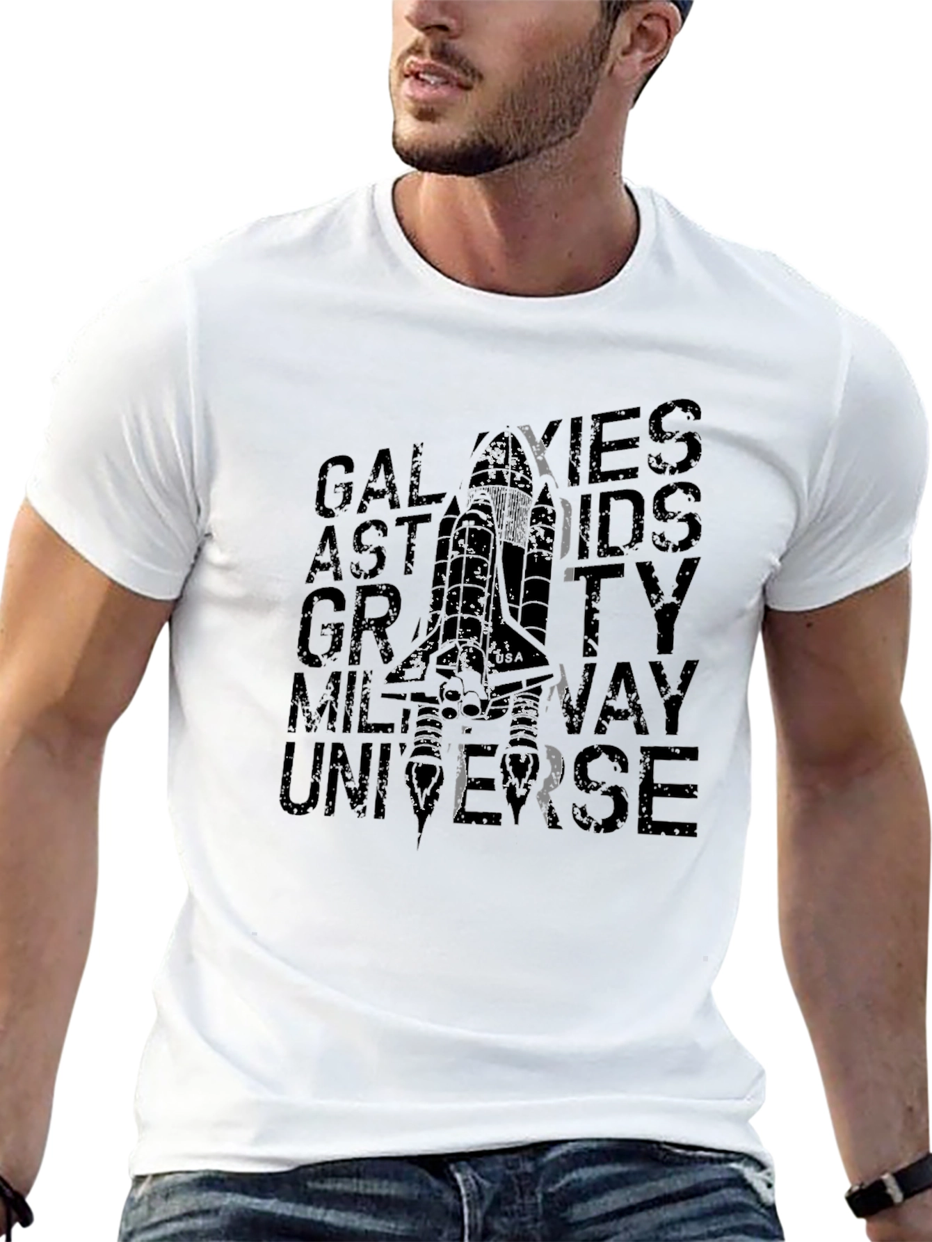 Space T-Shirt - Galaxies Astronauts Gravity Design