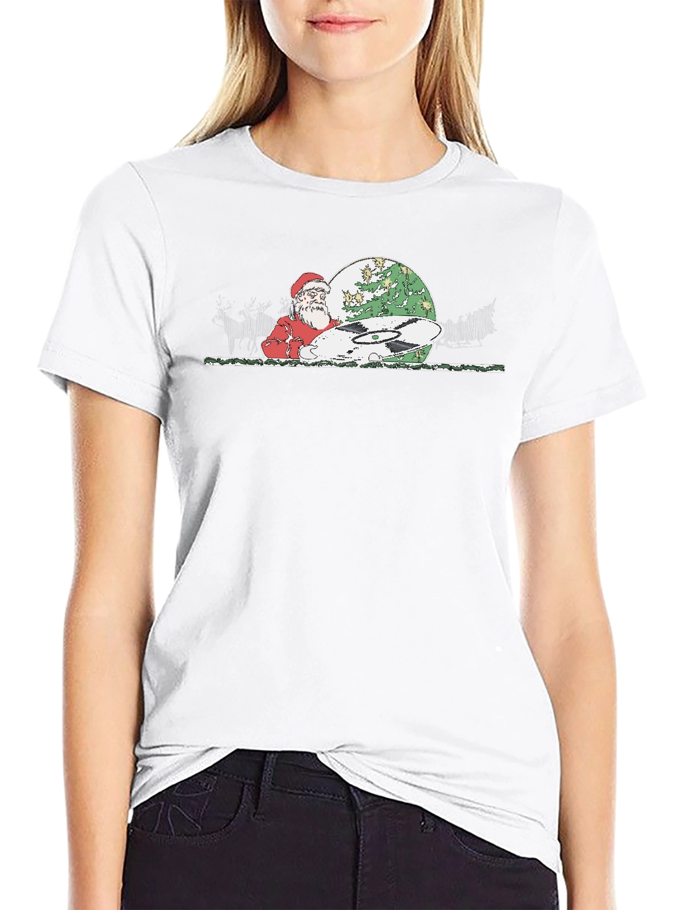 DJ Santa Graphic Tee - Christmas Holiday Party T-Shirt