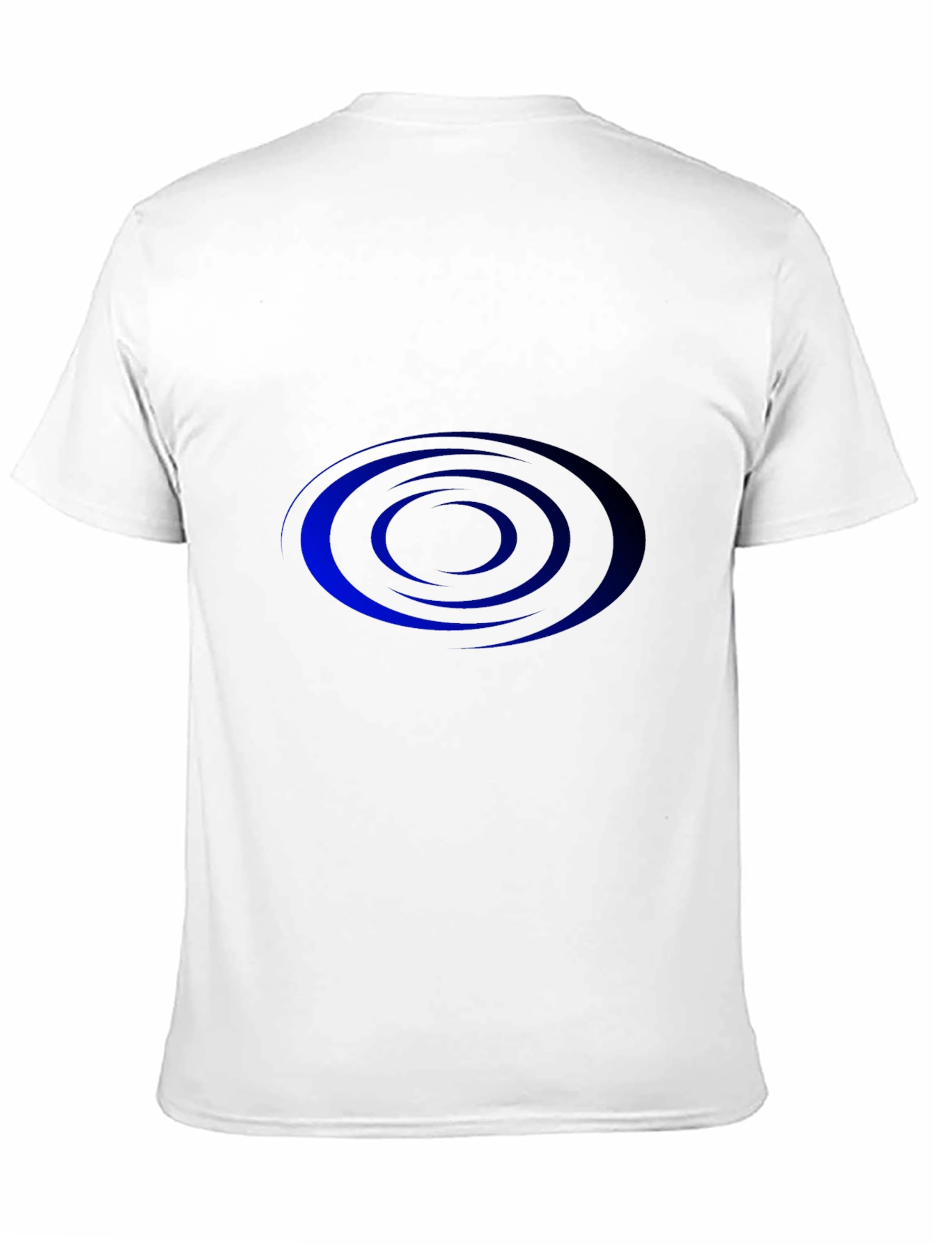 Mens Black T-shirt with Blue Spiral Design