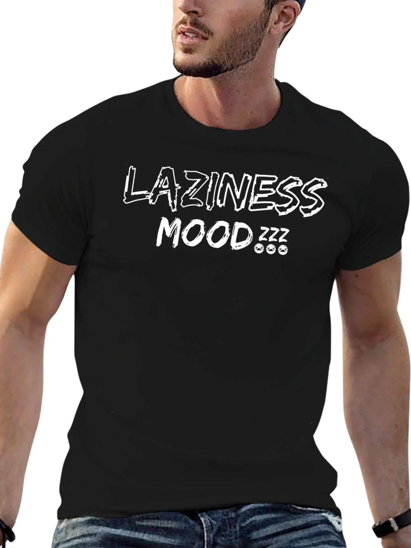 Laziness Mood Graphic T-Shirt - Relaxed Fit