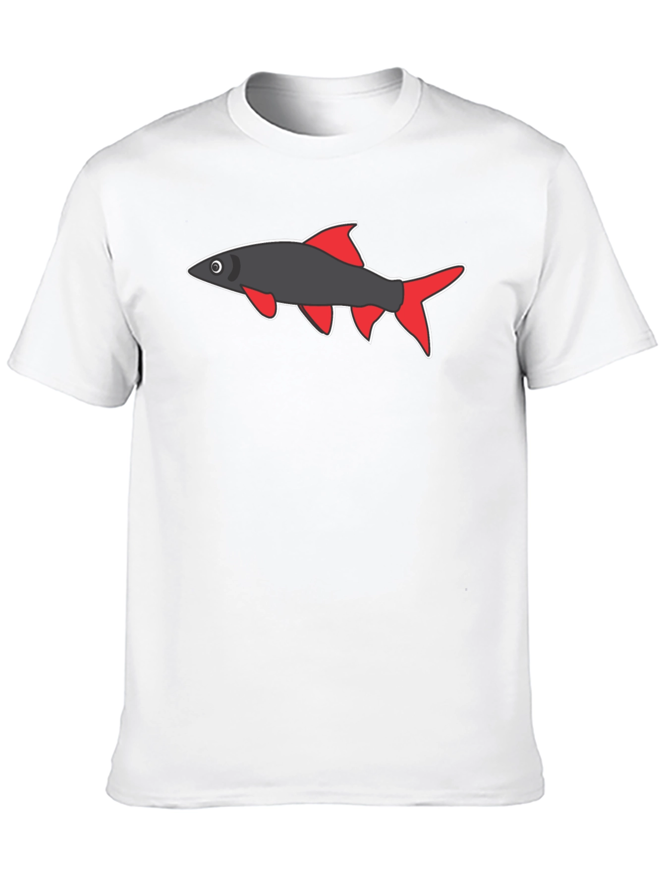 Black Tee with Cartoon Fish