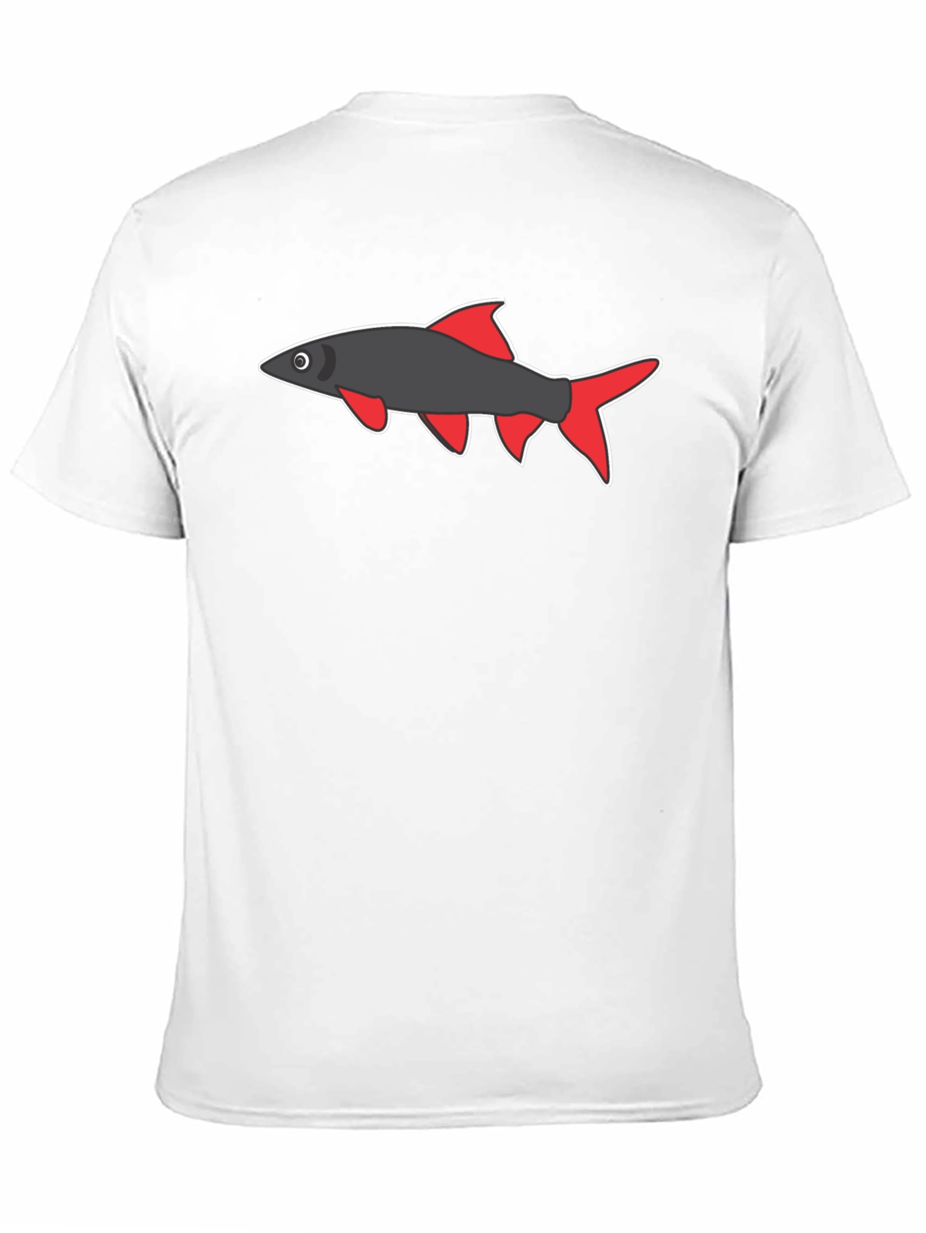 Black Tee with Cartoon Fish
