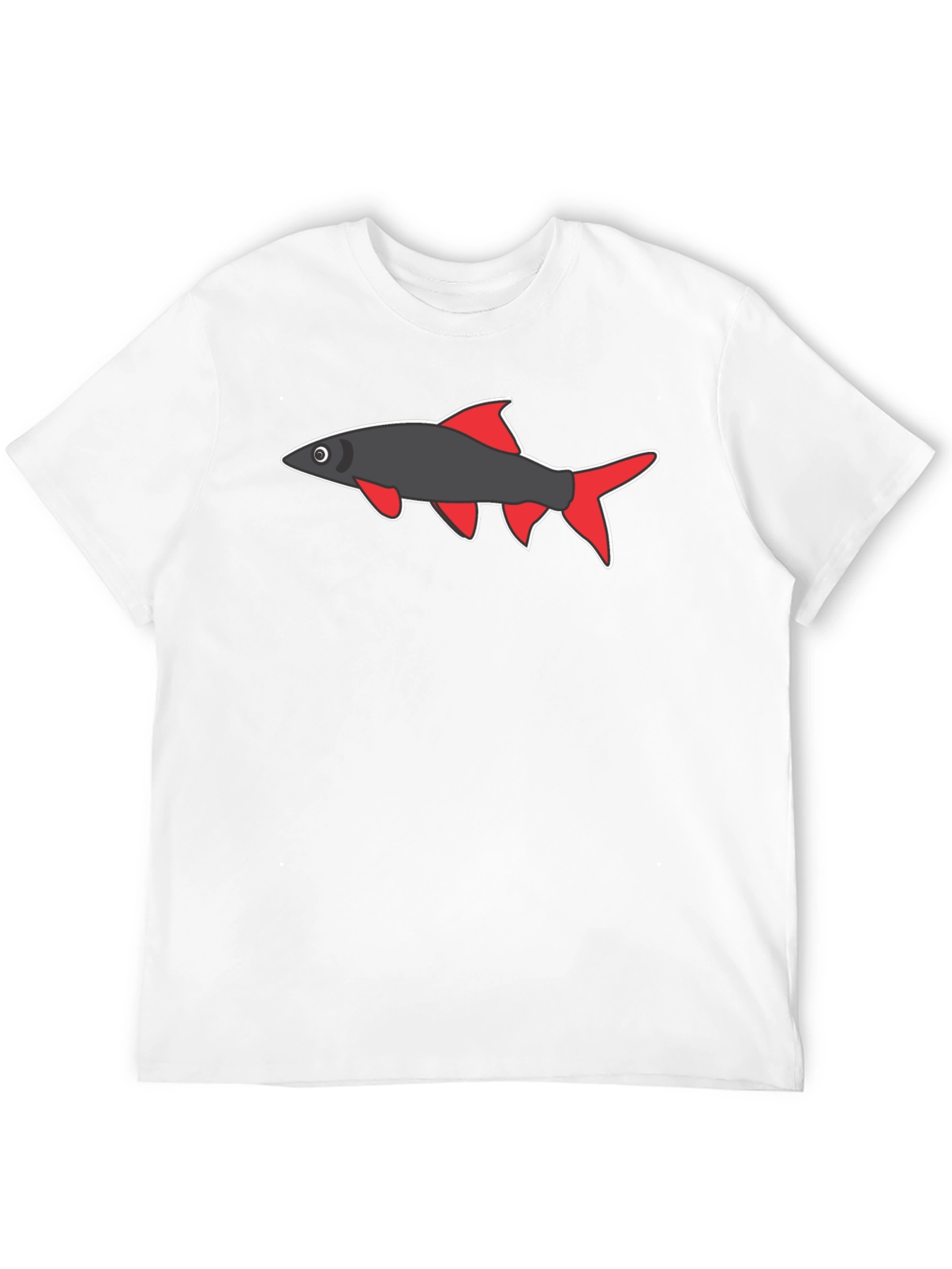 Black Tee with Cartoon Fish