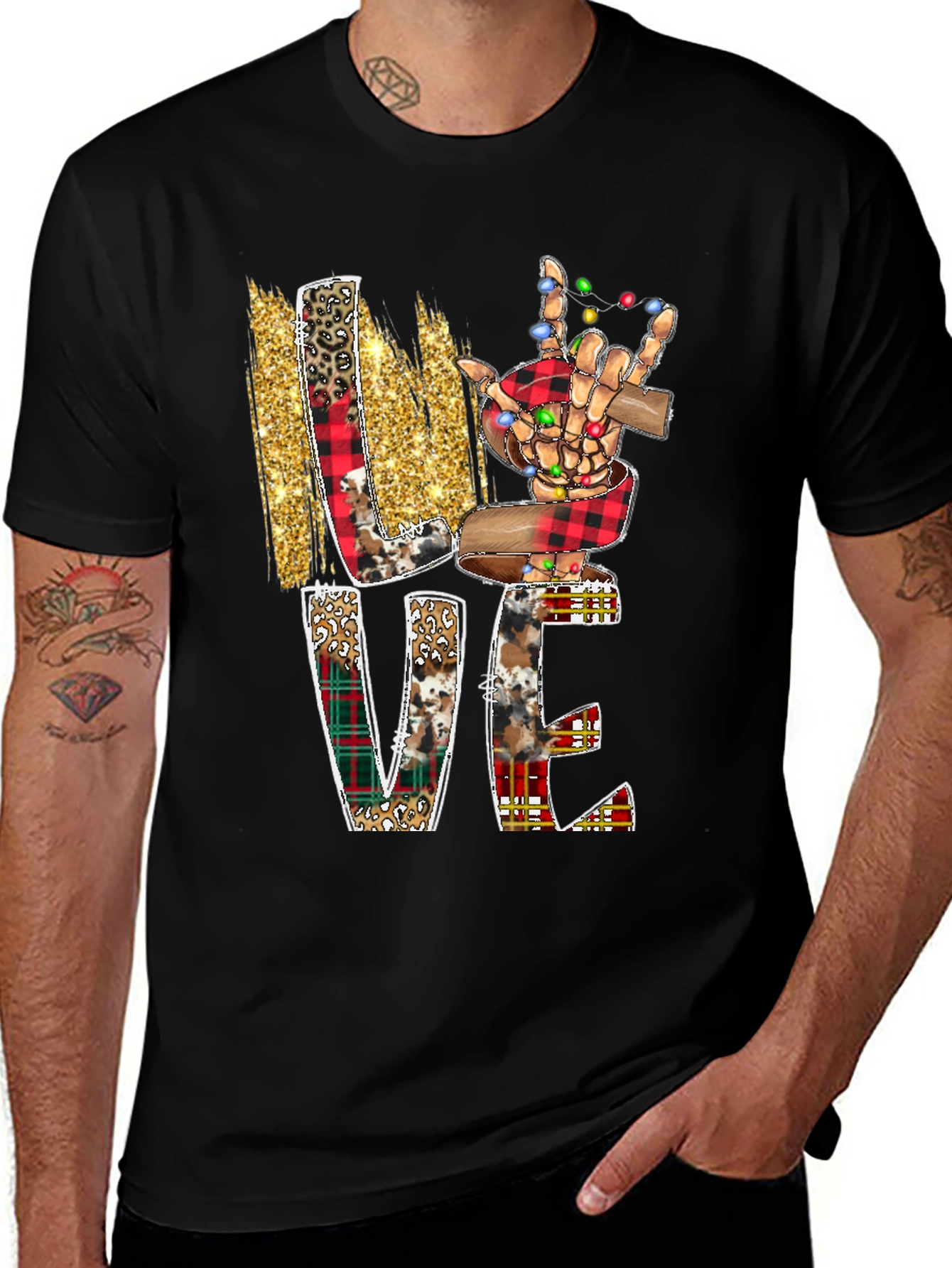Love ASL Skeleton Hand Christmas T-Shirt