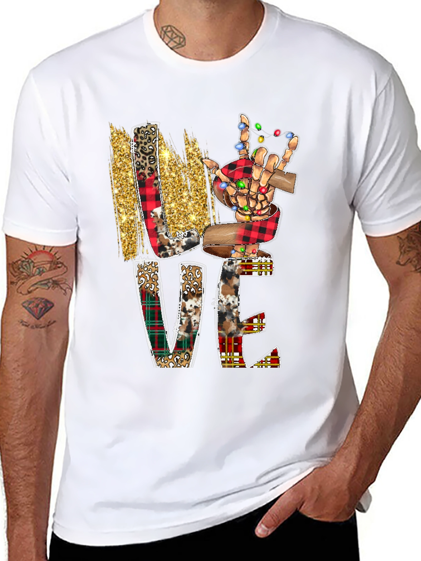Love ASL Skeleton Hand Christmas T-Shirt