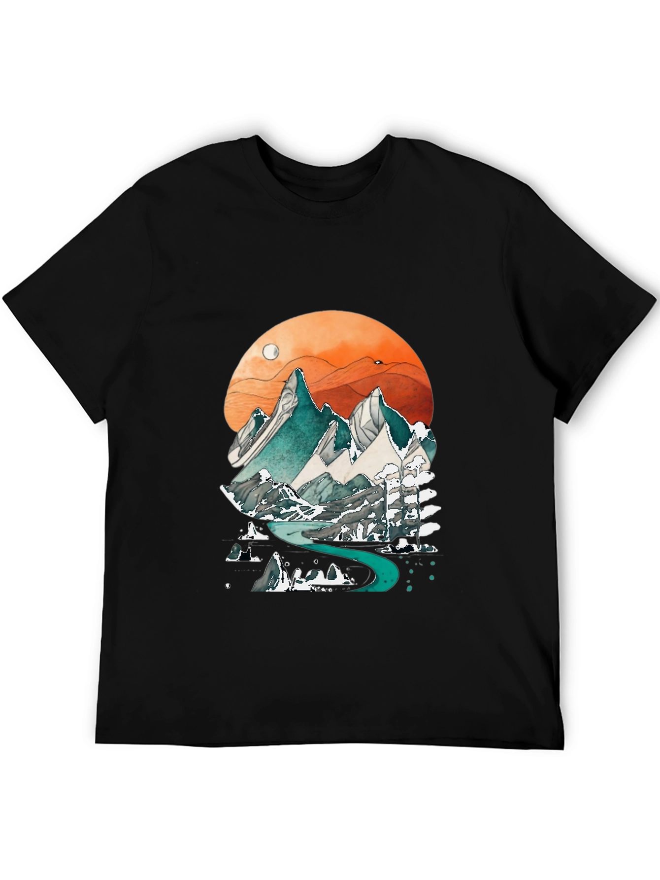 Mountain Graphic Print Mens Tee