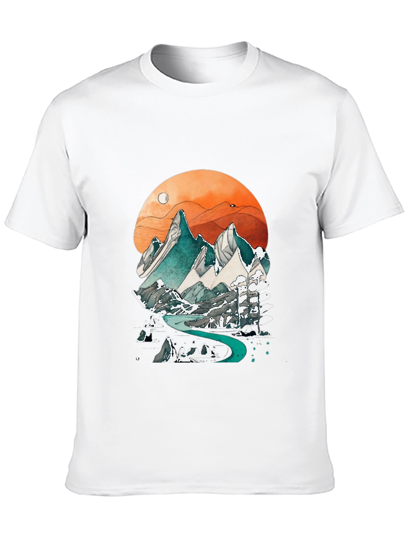 Mountain Graphic Print Mens Tee