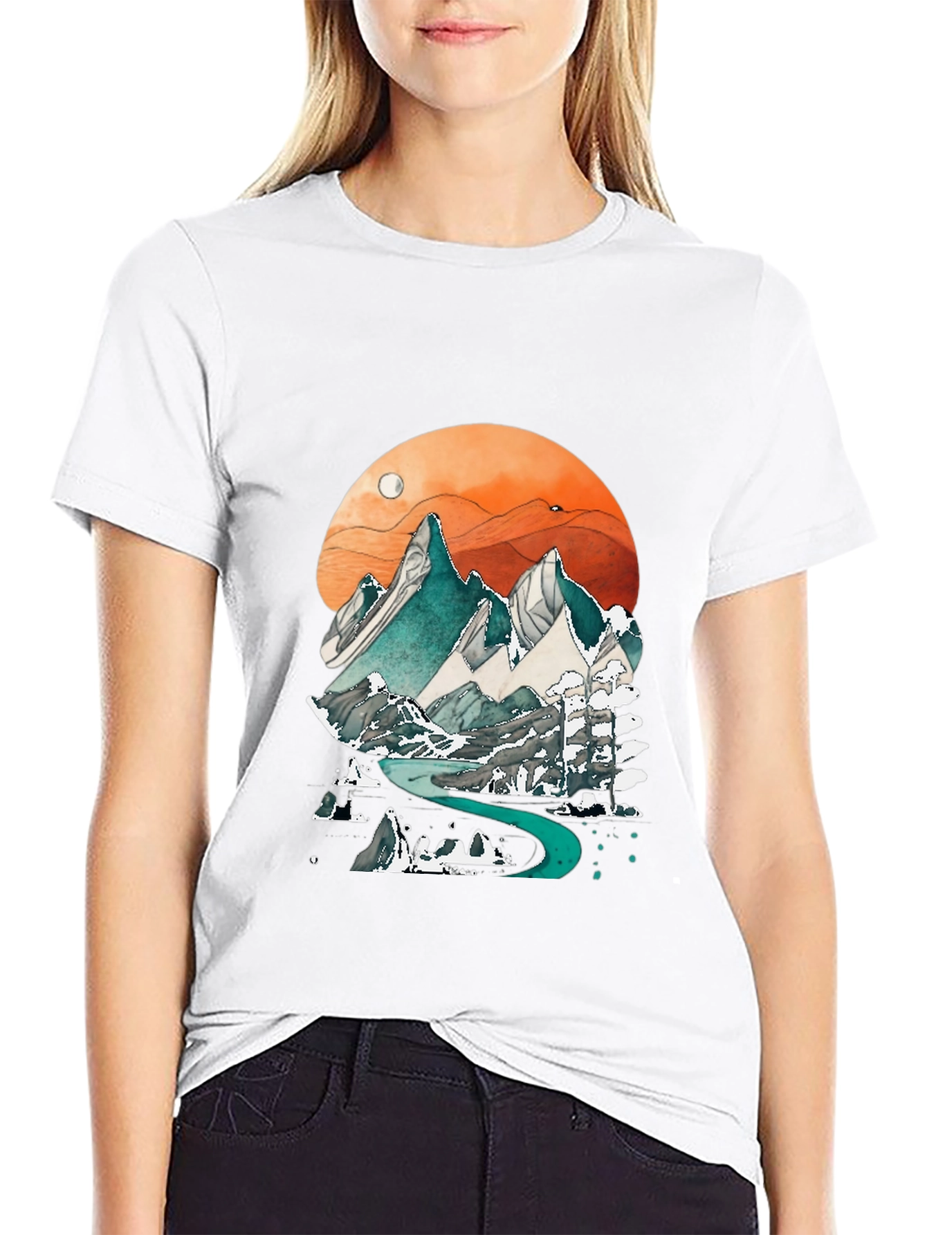 Mountain Graphic Print Mens Tee