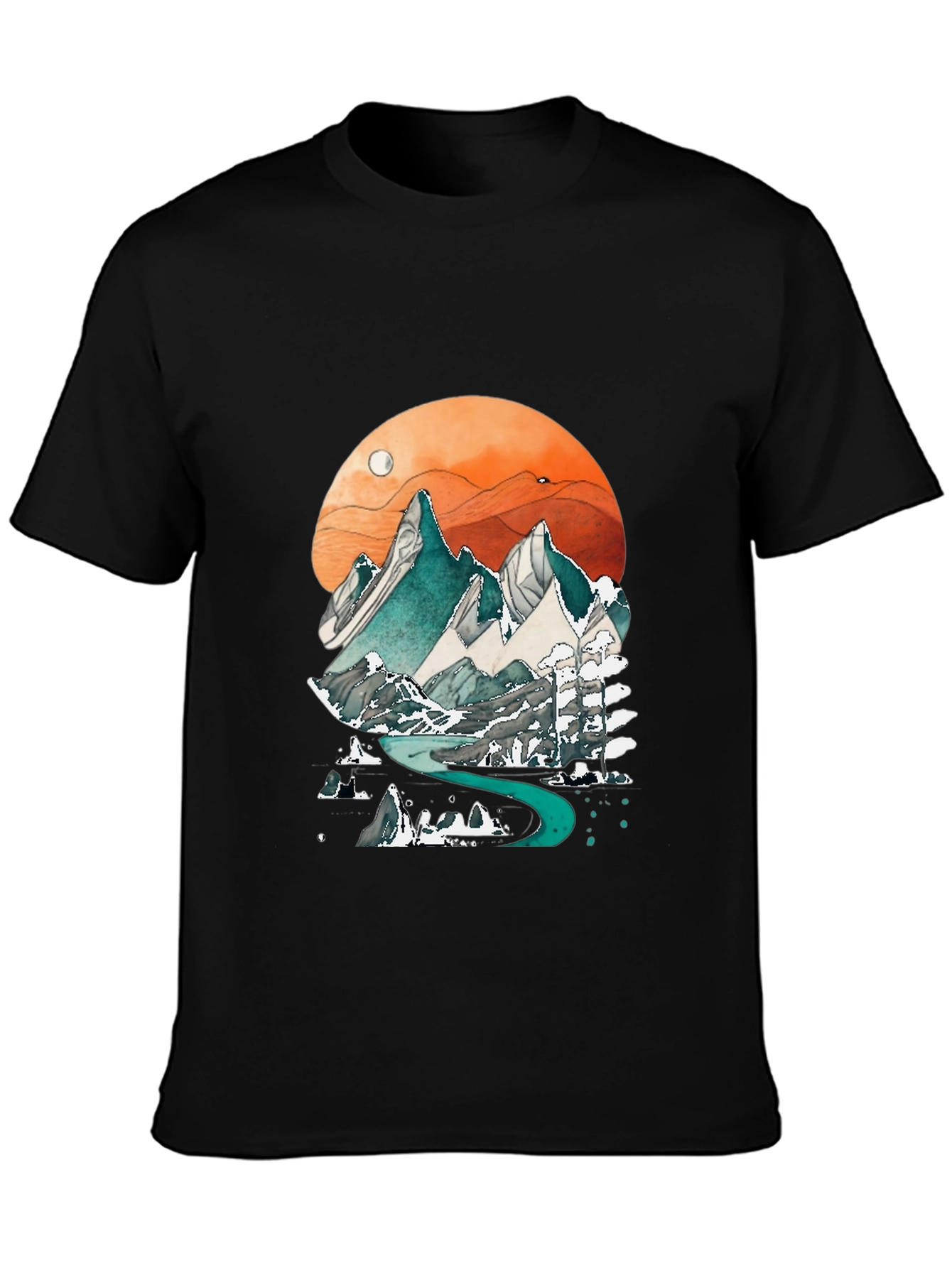 Mountain Graphic Print Mens Tee